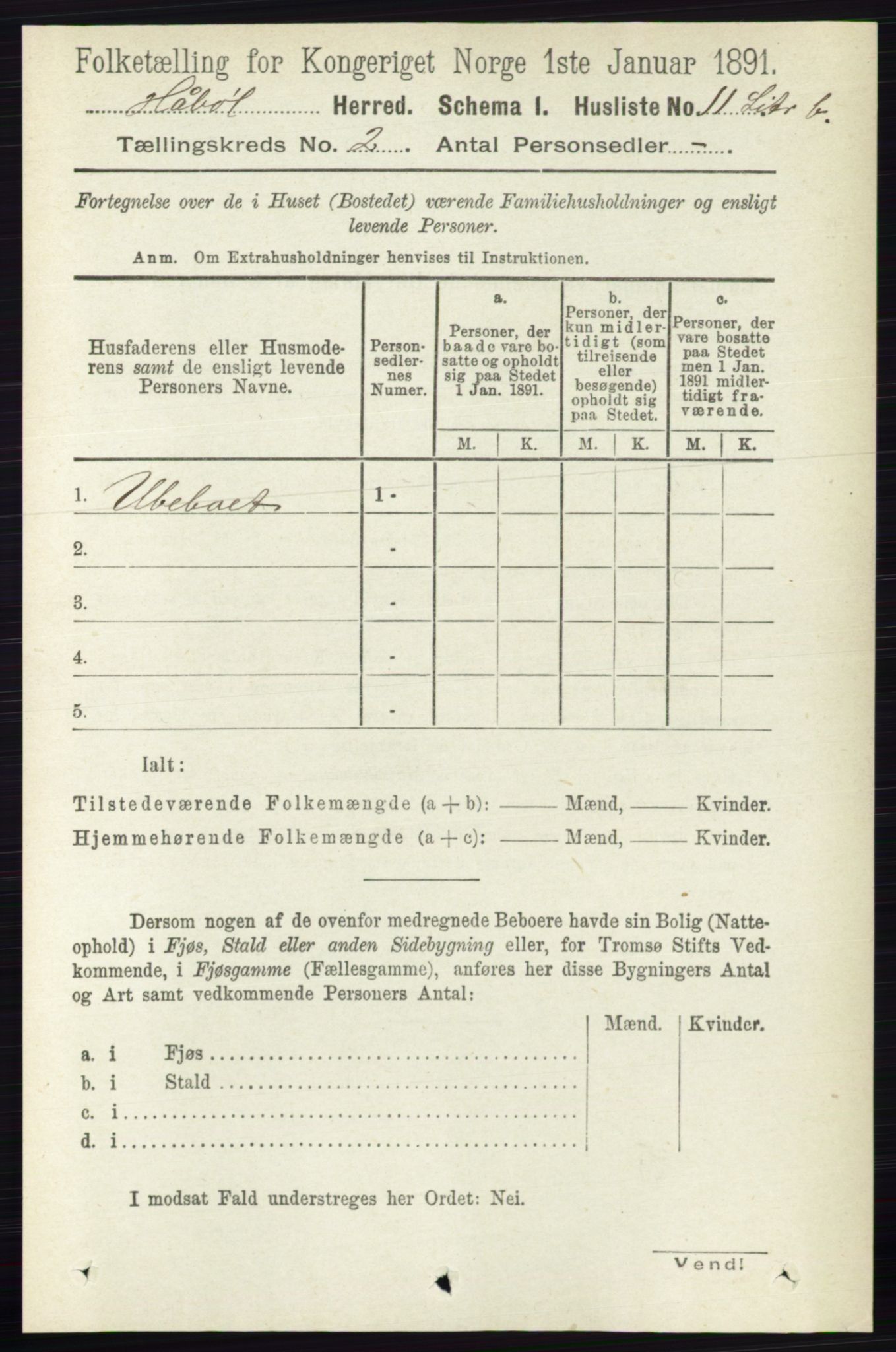 RA, 1891 census for 0138 Hobøl, 1891, p. 938