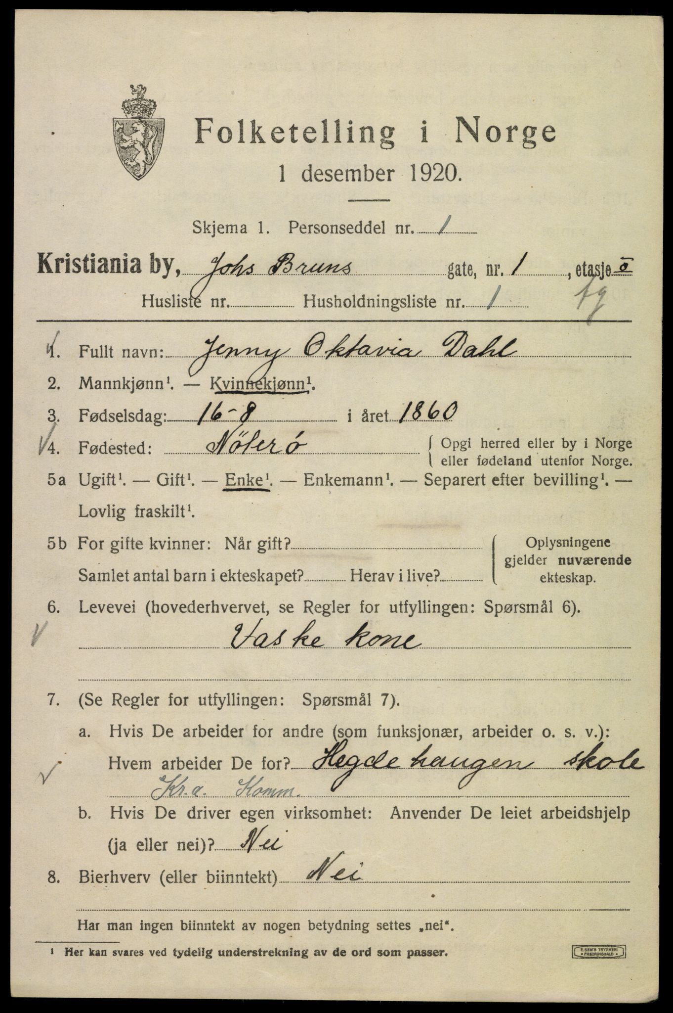 SAO, 1920 census for Kristiania, 1920, p. 323471