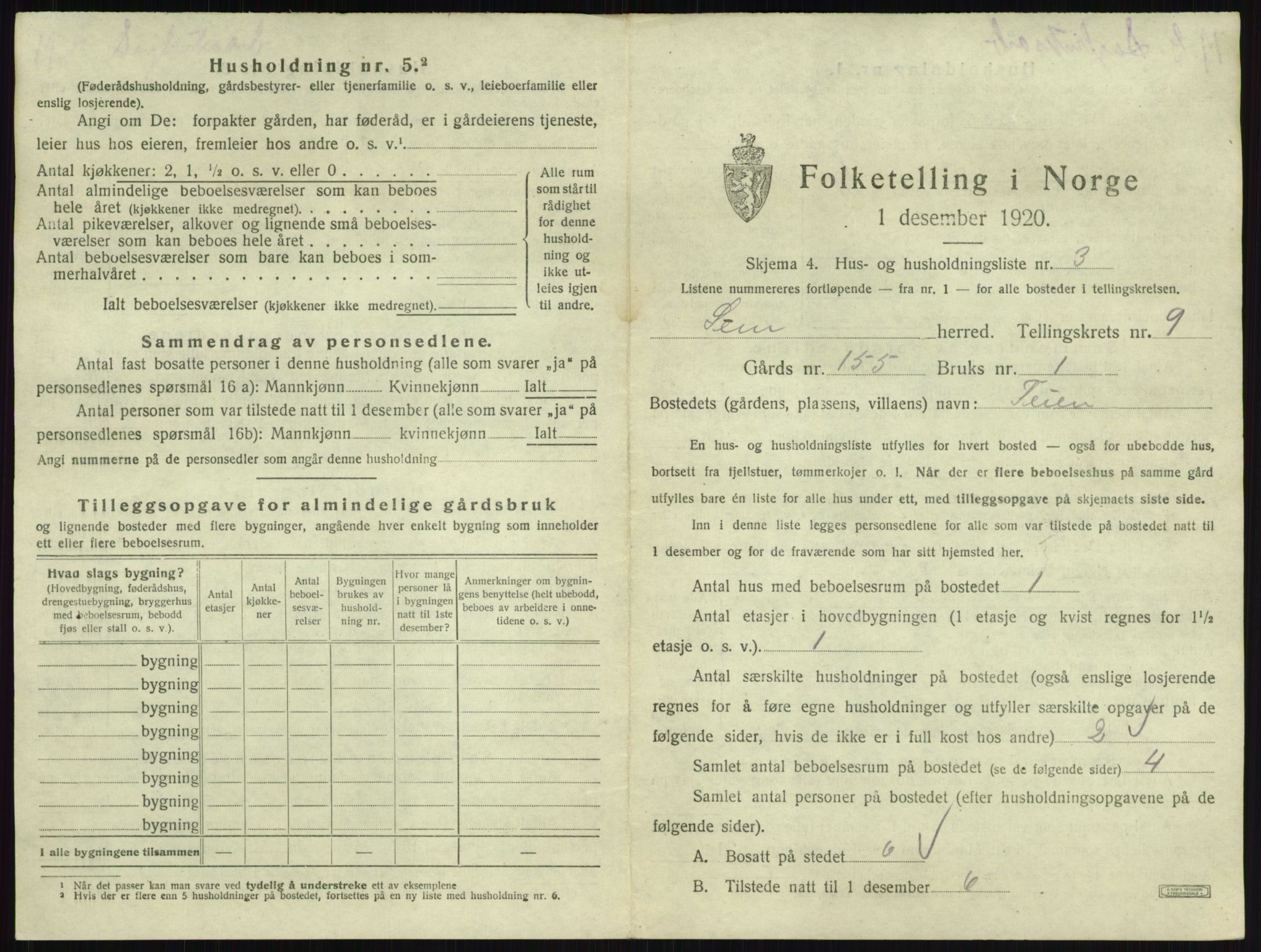 SAKO, 1920 census for Sem, 1920, p. 1960