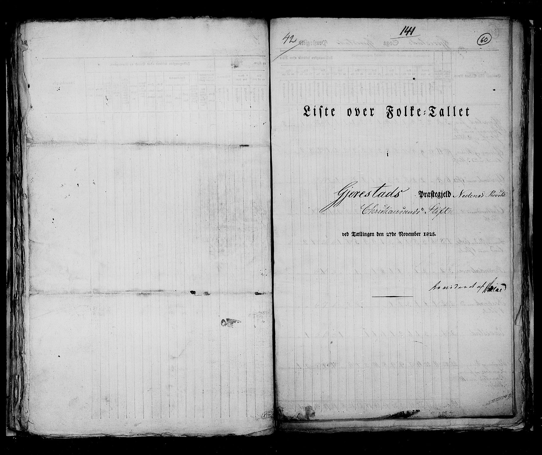 RA, Census 1825, vol. 10: Nedenes og Råbyggelaget amt, 1825, p. 60