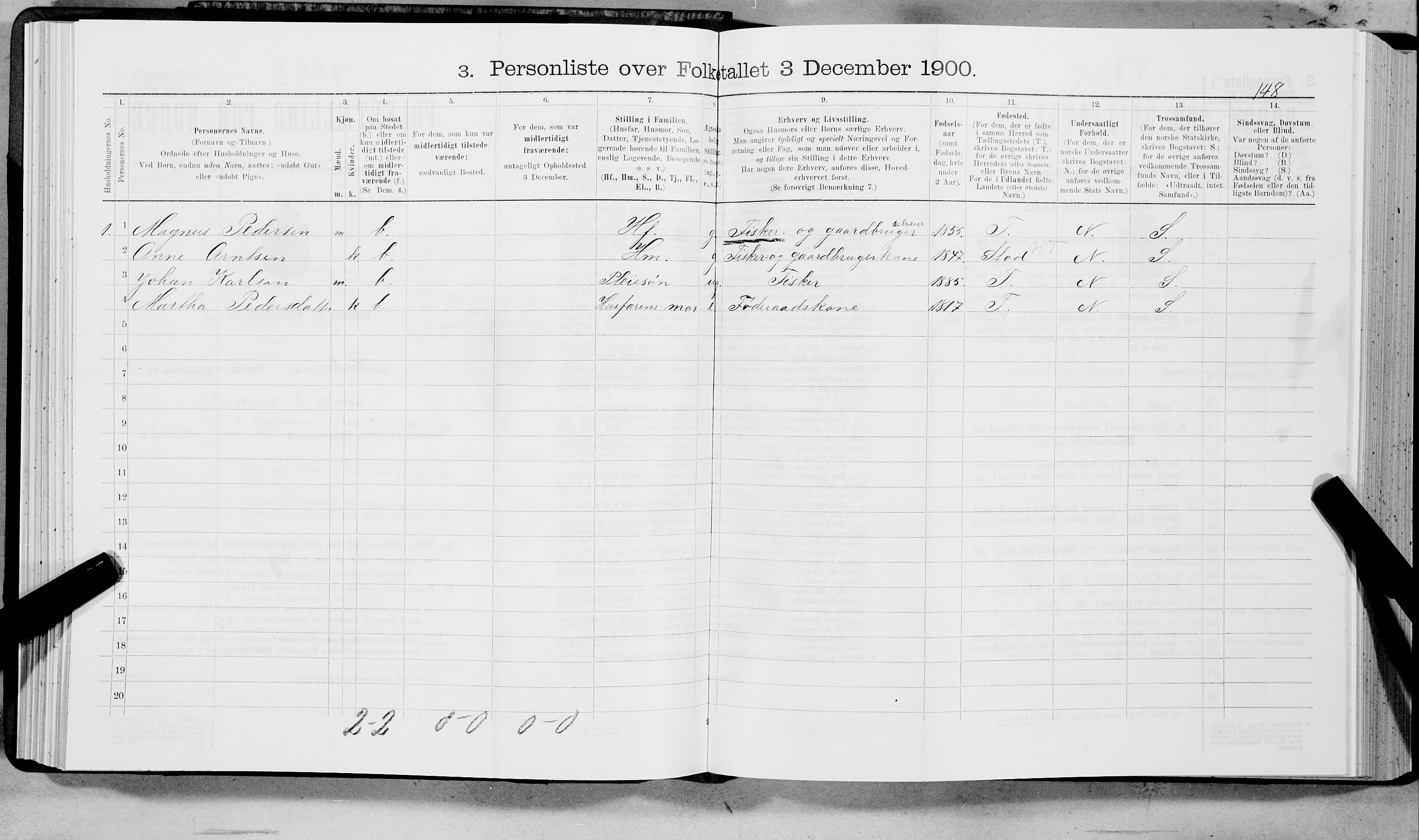 SAT, 1900 census for Buksnes, 1900, p. 149