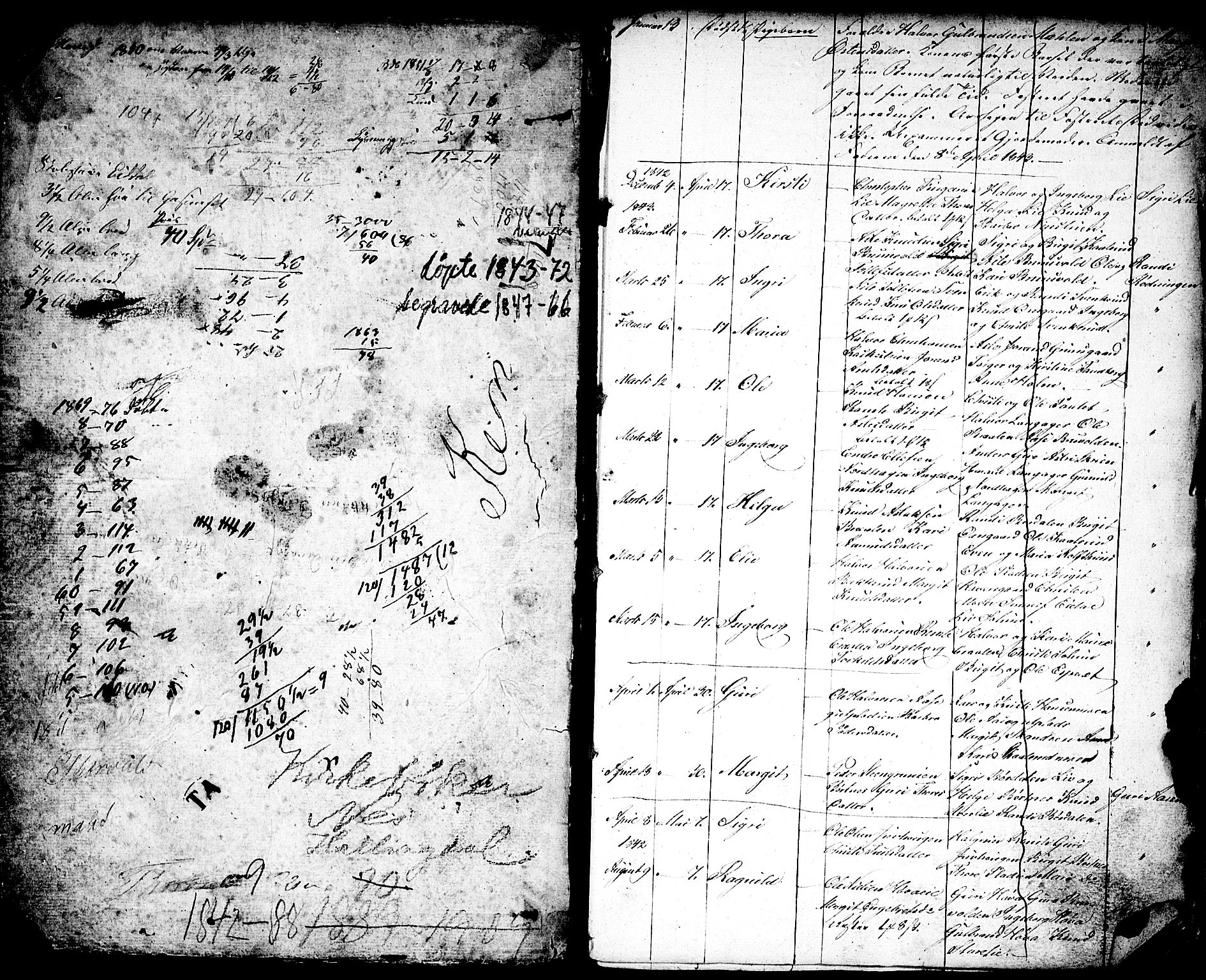 Nes kirkebøker, AV/SAKO-A-236/G/Ga/L0001: Parish register (copy) no. I 1, 1843-1872