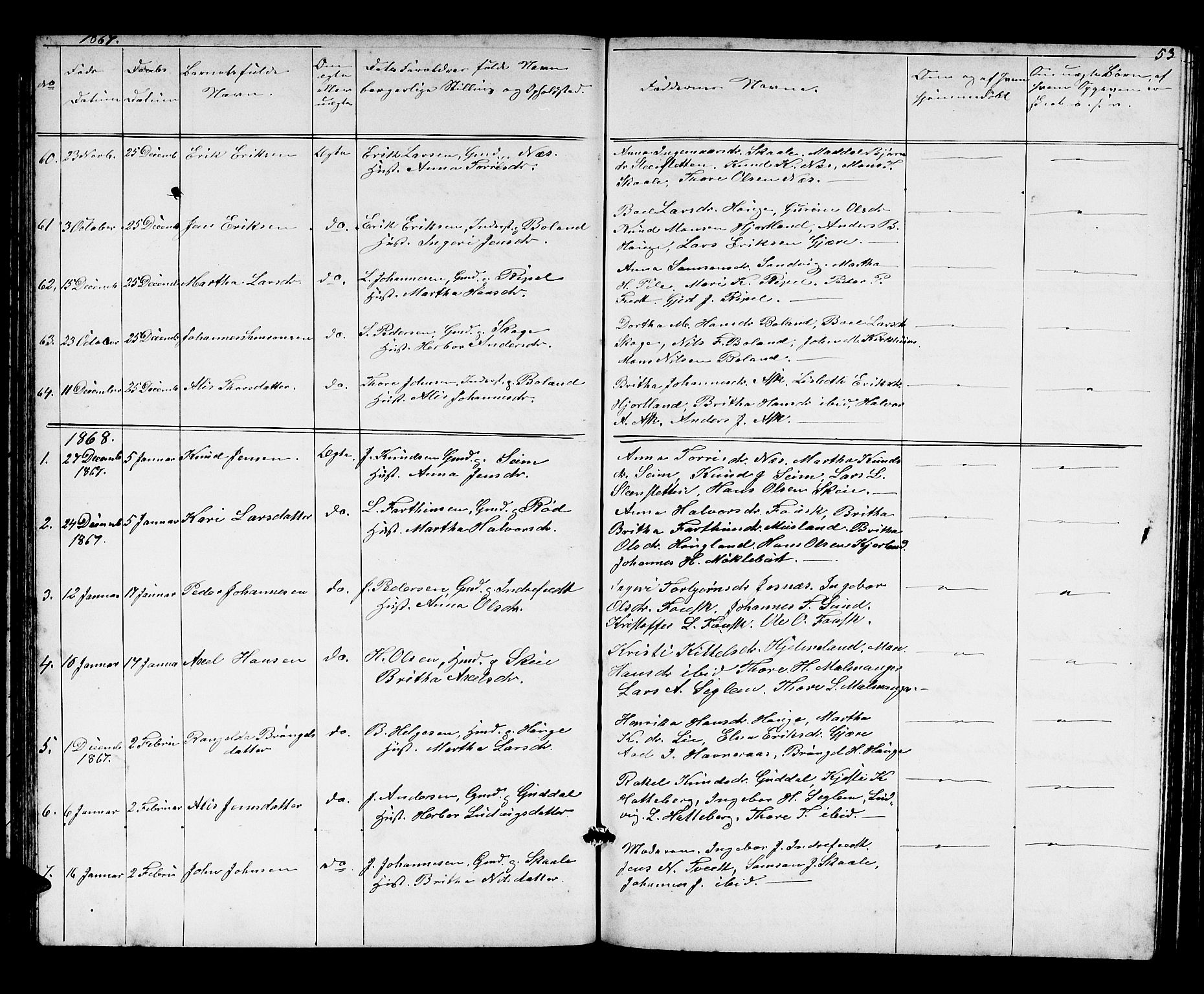 Kvinnherad sokneprestembete, AV/SAB-A-76401/H/Hab: Parish register (copy) no. A 1, 1856-1873, p. 53