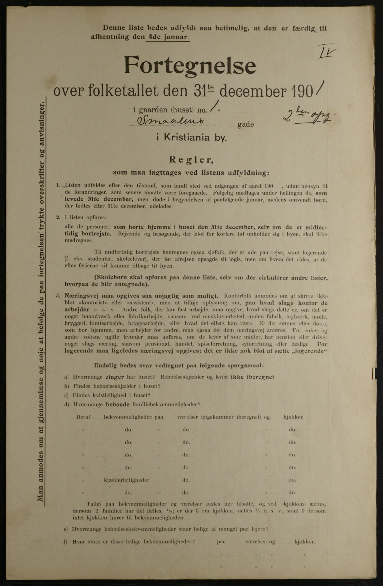 OBA, Municipal Census 1901 for Kristiania, 1901, p. 15058