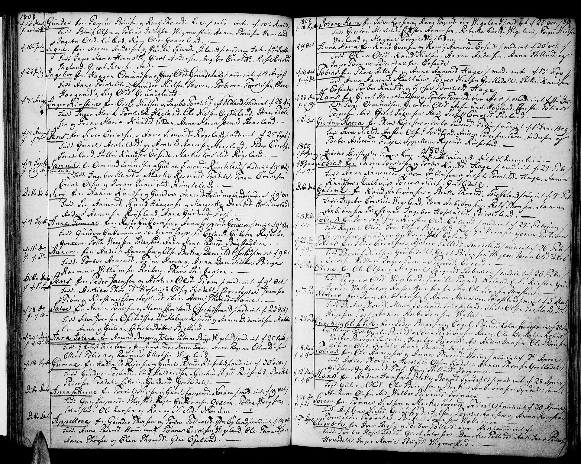 Sør-Audnedal sokneprestkontor, SAK/1111-0039/F/Fa/Fab/L0002: Parish register (official) no. A 2 /1, 1766-1815, p. 86