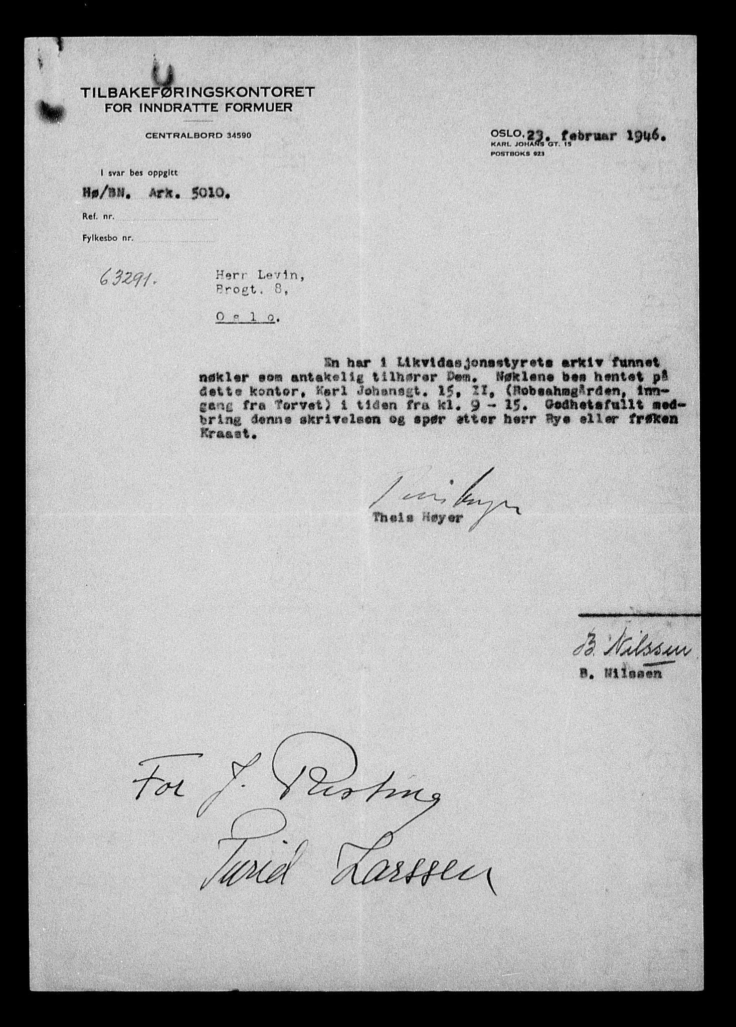 Justisdepartementet, Tilbakeføringskontoret for inndratte formuer, AV/RA-S-1564/H/Hc/Hcc/L0957: --, 1945-1947, p. 438