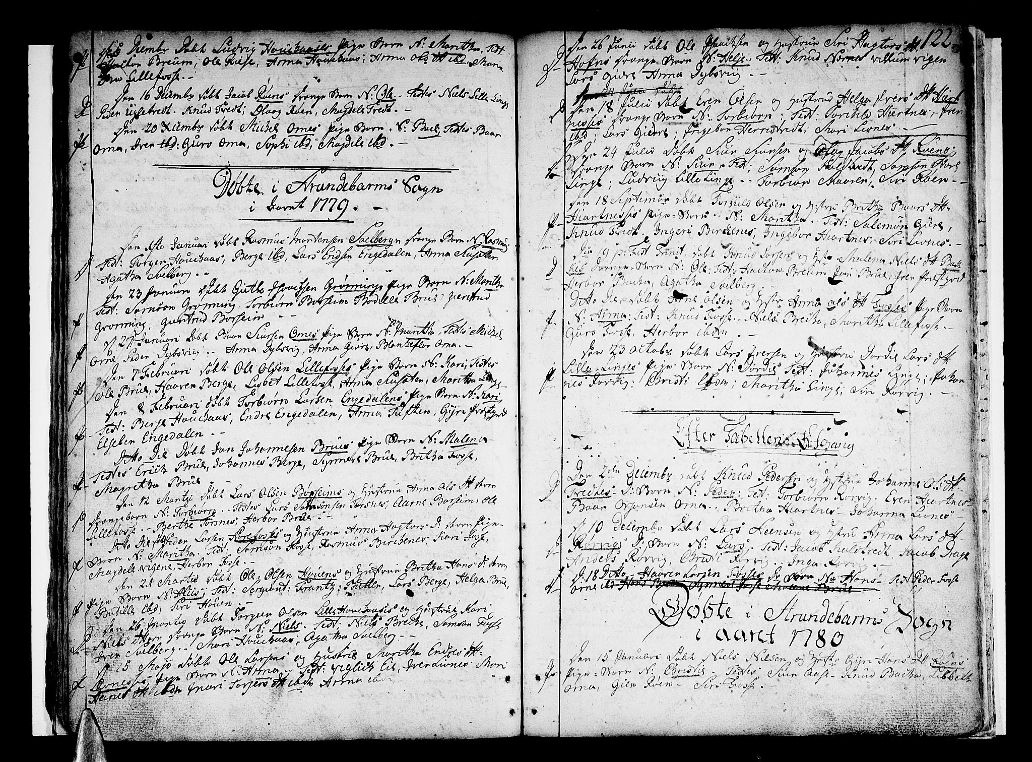 Strandebarm sokneprestembete, SAB/A-78401/H/Haa: Parish register (official) no. A 3 /1, 1750-1787, p. 122