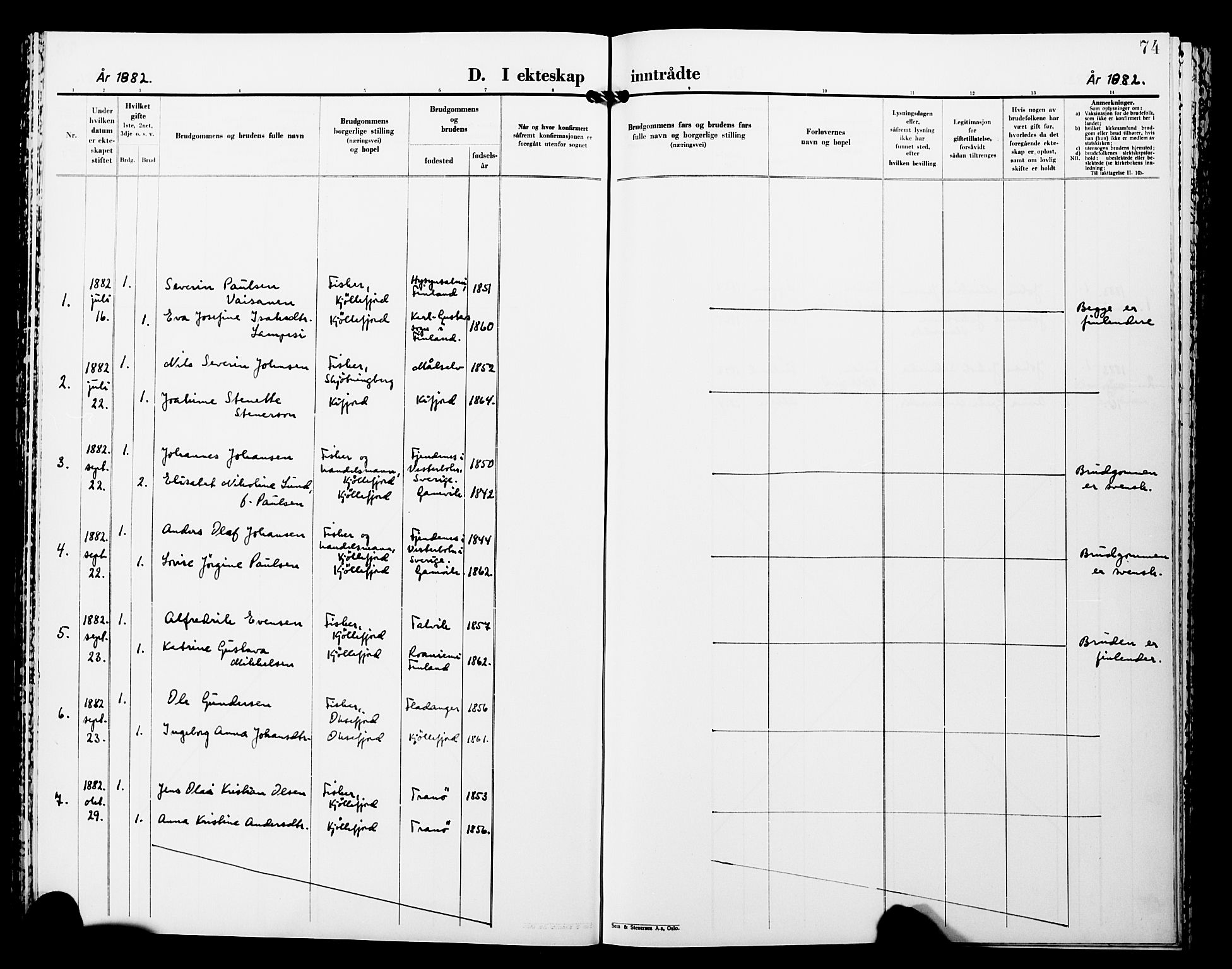 Lebesby sokneprestkontor, SATØ/S-1353/H/Ha/L0005kirke: Parish register (official) no. 5, 1870-1902, p. 74