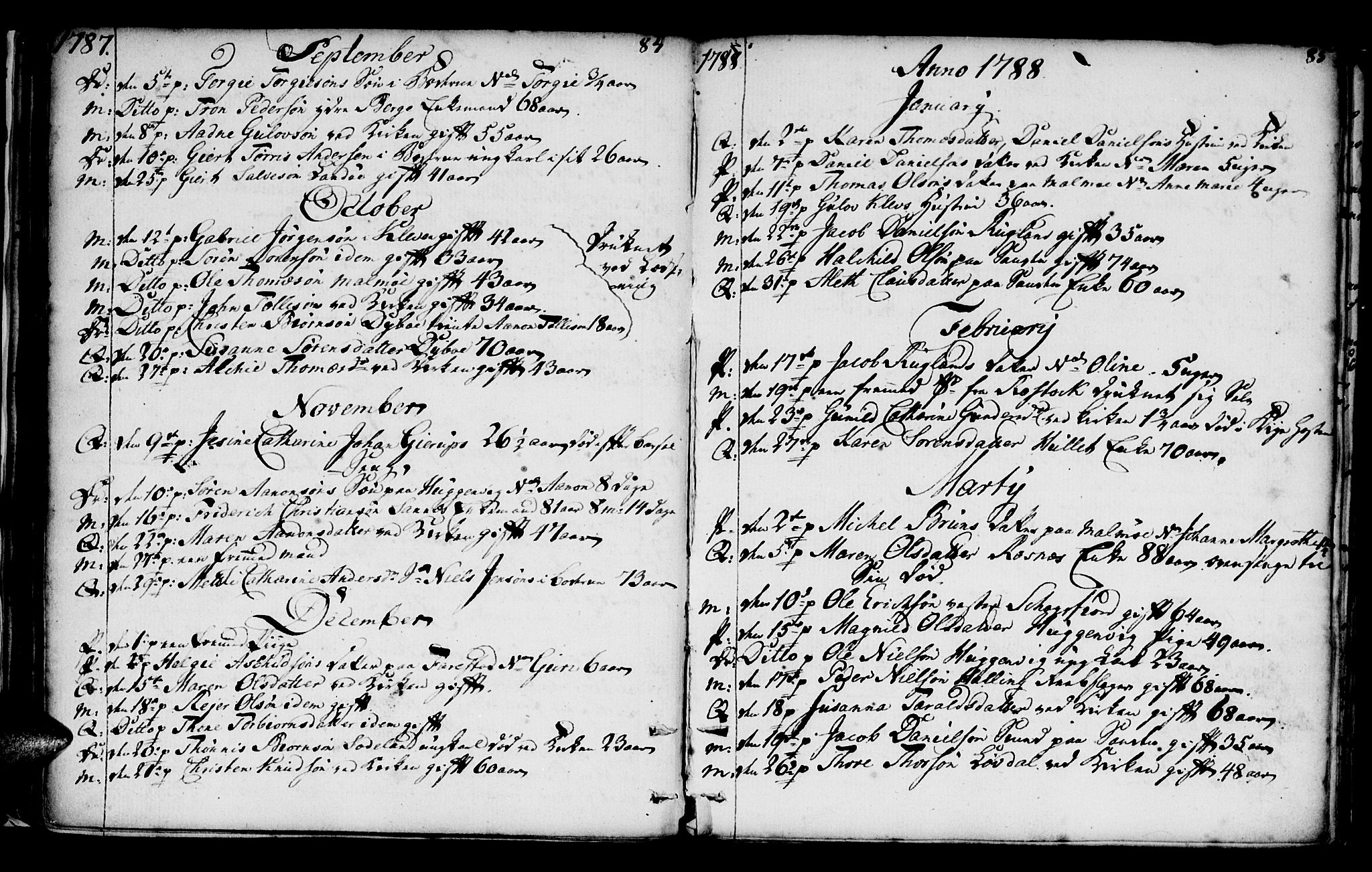 Mandal sokneprestkontor, SAK/1111-0030/F/Fa/Faa/L0005: Parish register (official) no. A 5, 1748-1803, p. 84-85