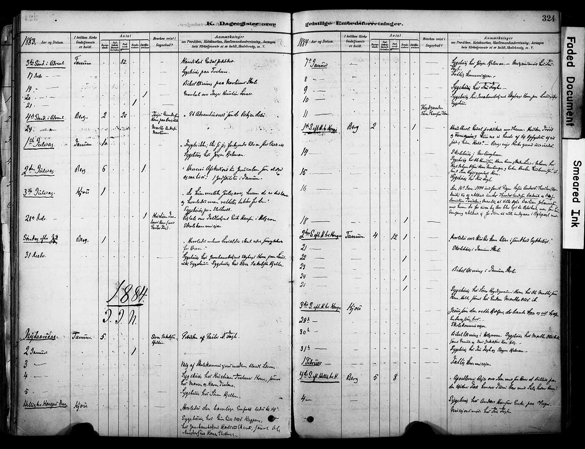 Brunlanes kirkebøker, AV/SAKO-A-342/F/Fc/L0001: Parish register (official) no. III 1, 1878-1899, p. 324