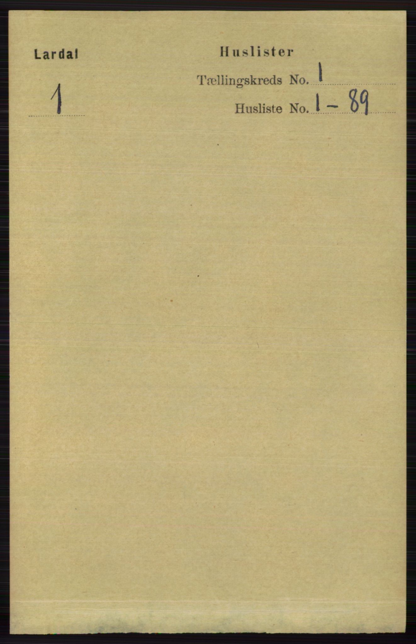 RA, 1891 census for 0728 Lardal, 1891, p. 22