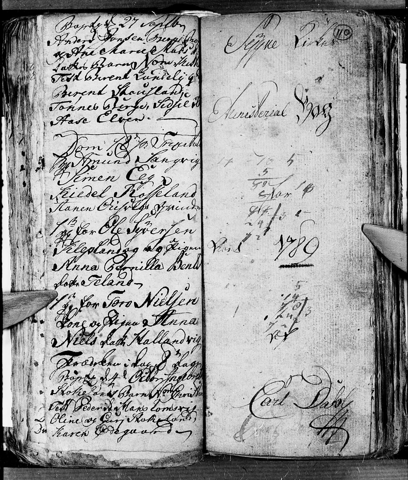 Søgne sokneprestkontor, SAK/1111-0037/F/Fb/Fbb/L0001: Parish register (copy) no. B 1, 1779-1802, p. 110