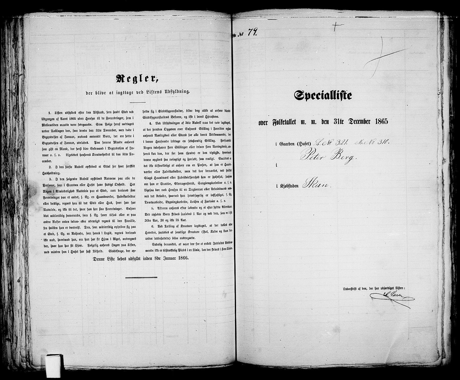 RA, 1865 census for Skien, 1865, p. 169