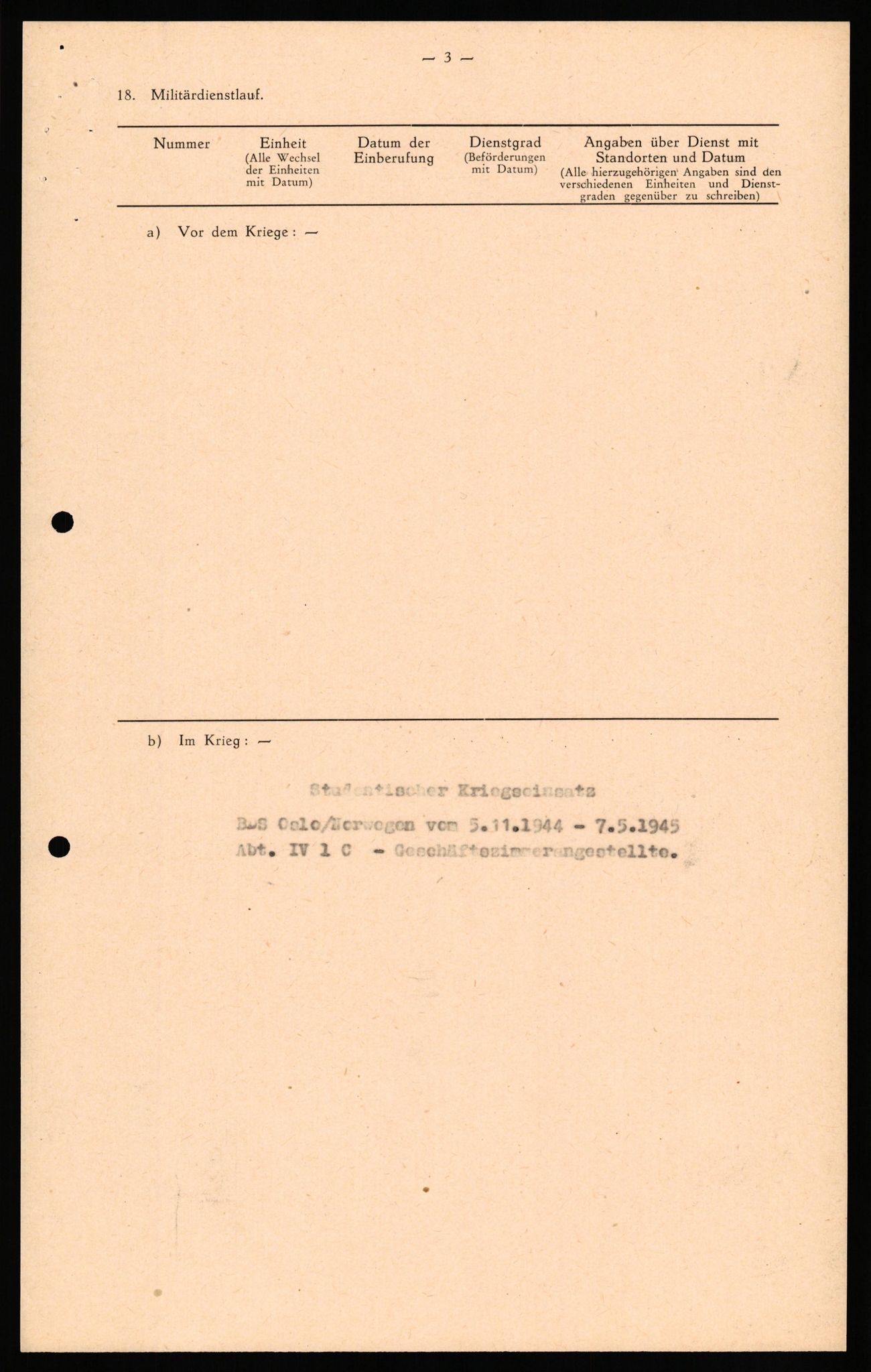 Forsvaret, Forsvarets overkommando II, RA/RAFA-3915/D/Db/L0033: CI Questionaires. Tyske okkupasjonsstyrker i Norge. Tyskere., 1945-1946, p. 490