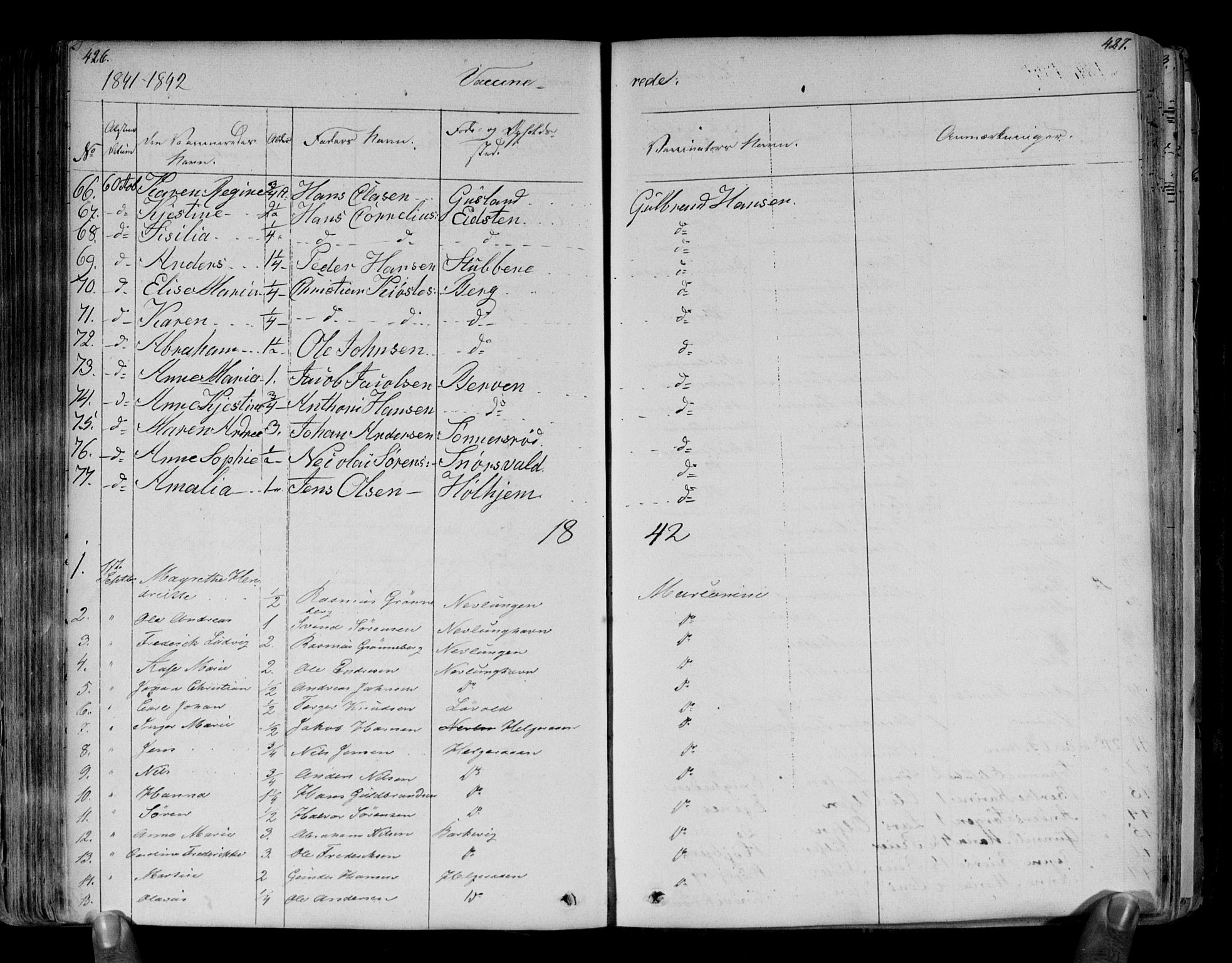 Brunlanes kirkebøker, SAKO/A-342/F/Fa/L0003: Parish register (official) no. I 3, 1834-1845, p. 426-427