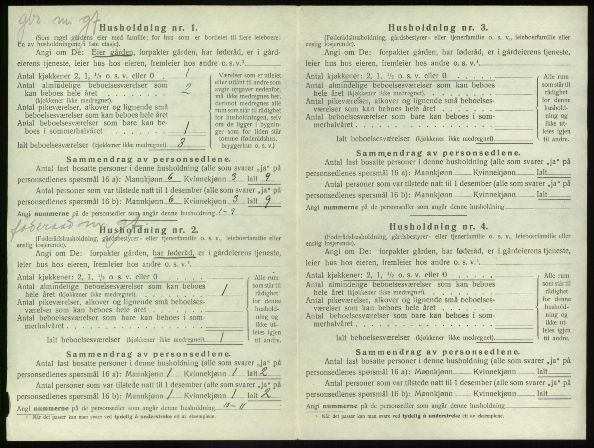 SAB, 1920 census for Jølster, 1920, p. 140