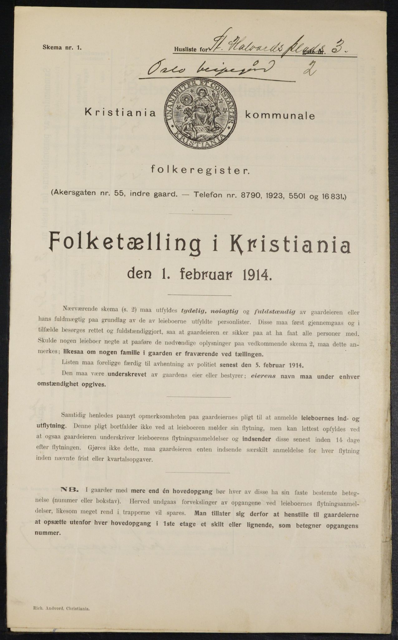 OBA, Municipal Census 1914 for Kristiania, 1914, p. 87789