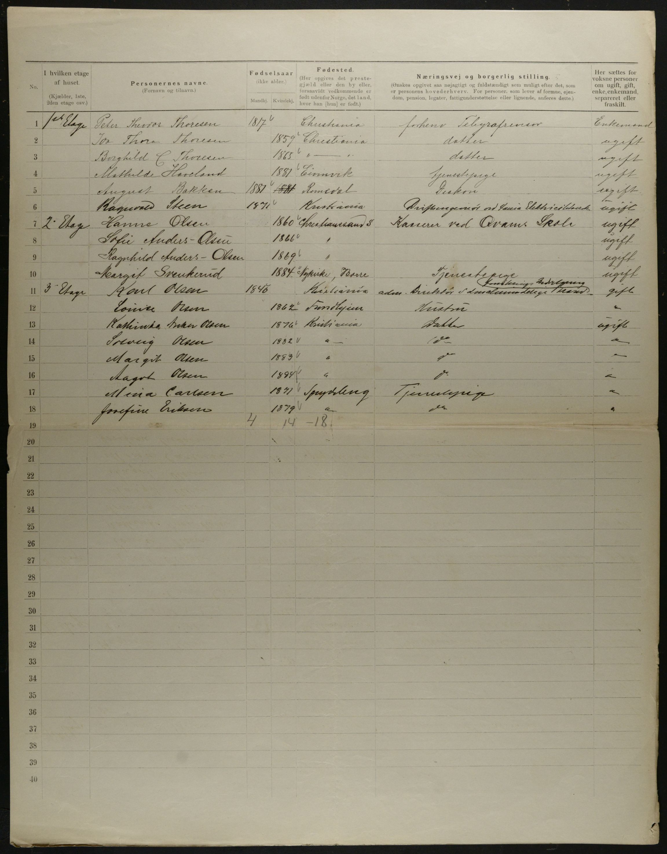 OBA, Municipal Census 1901 for Kristiania, 1901, p. 12819