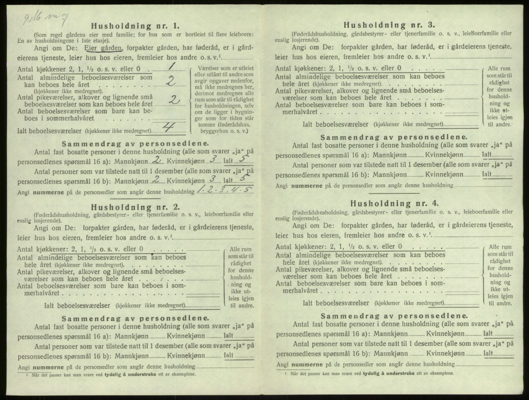 SAB, 1920 census for Årdal, 1920, p. 348