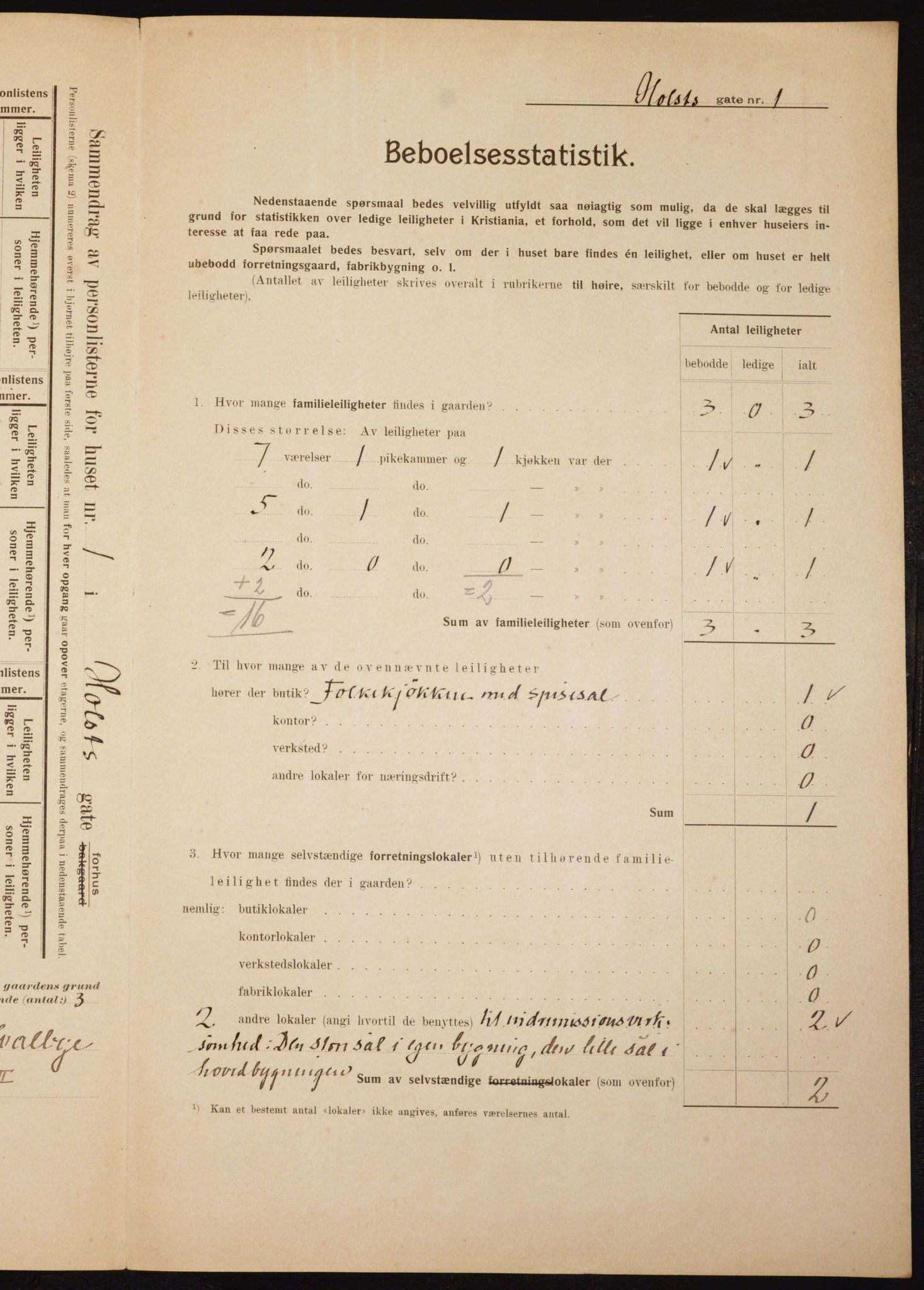 OBA, Municipal Census 1910 for Kristiania, 1910, p. 40106