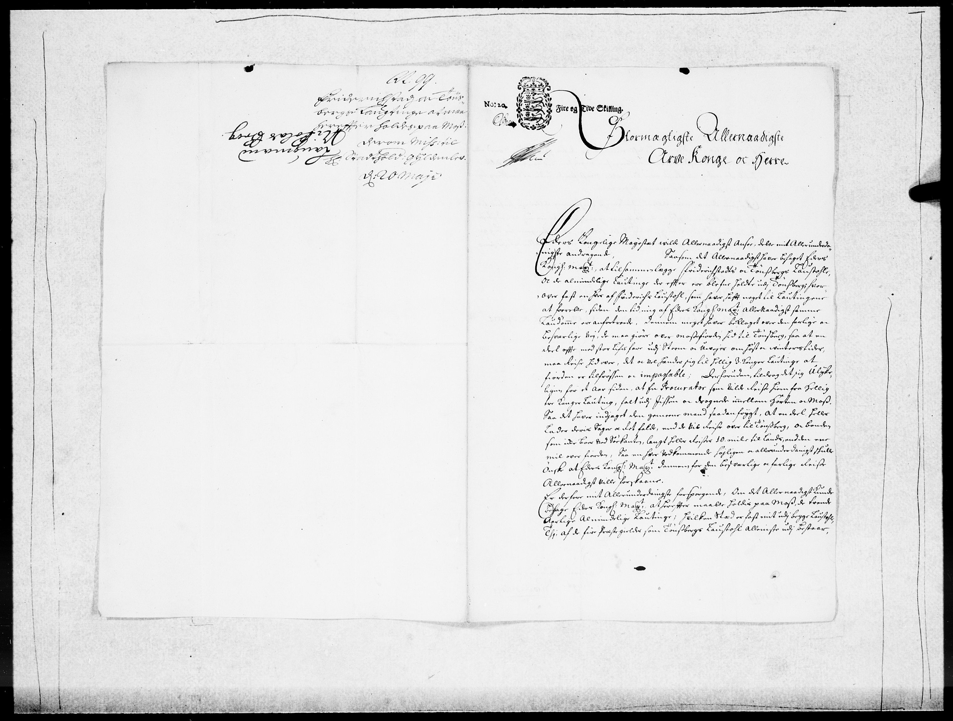 Danske Kanselli 1572-1799, AV/RA-EA-3023/F/Fc/Fcc/Fcca/L0048: Norske innlegg 1572-1799, 1697-1699, p. 408