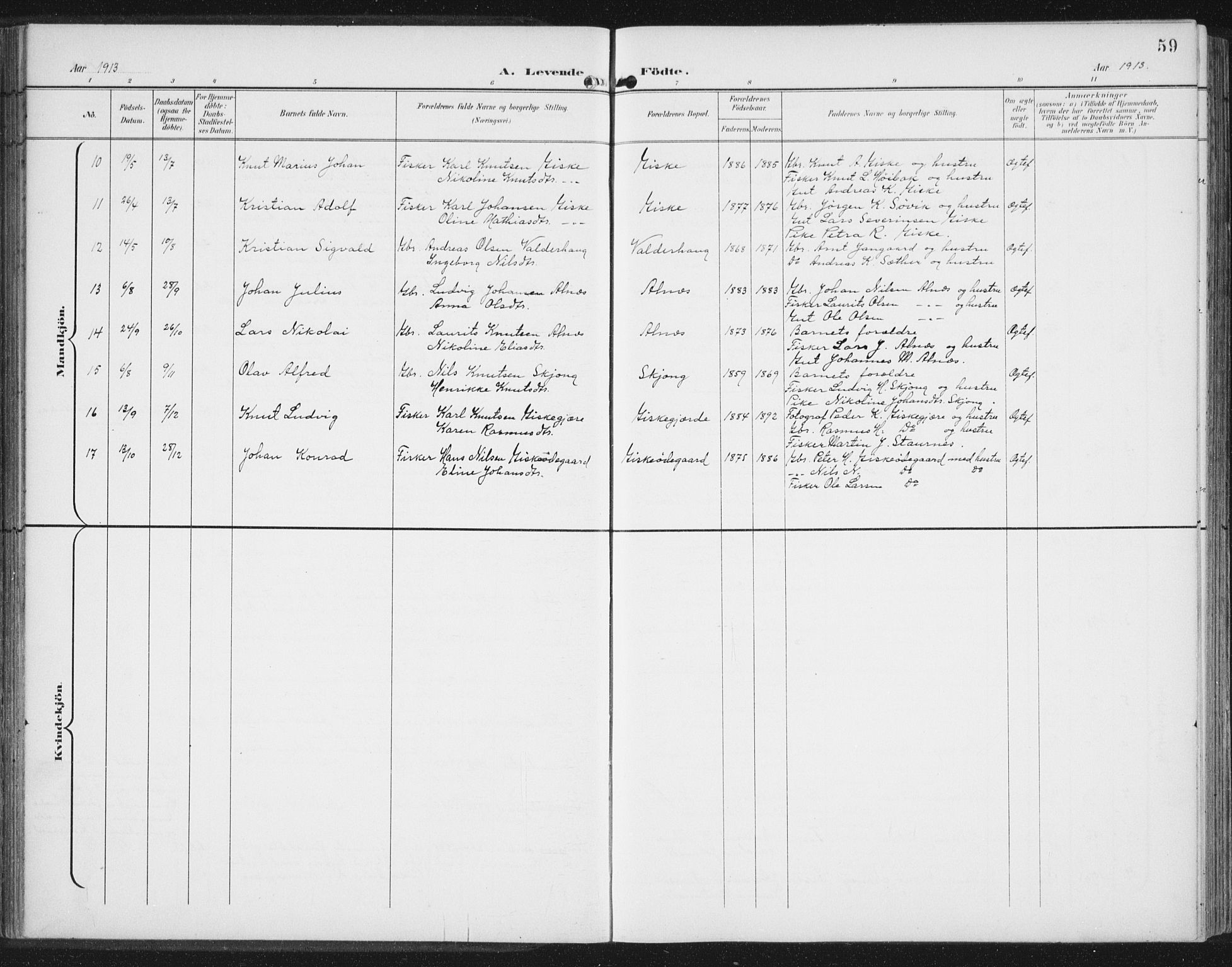 Ministerialprotokoller, klokkerbøker og fødselsregistre - Møre og Romsdal, AV/SAT-A-1454/534/L0489: Parish register (copy) no. 534C01, 1899-1941, p. 59