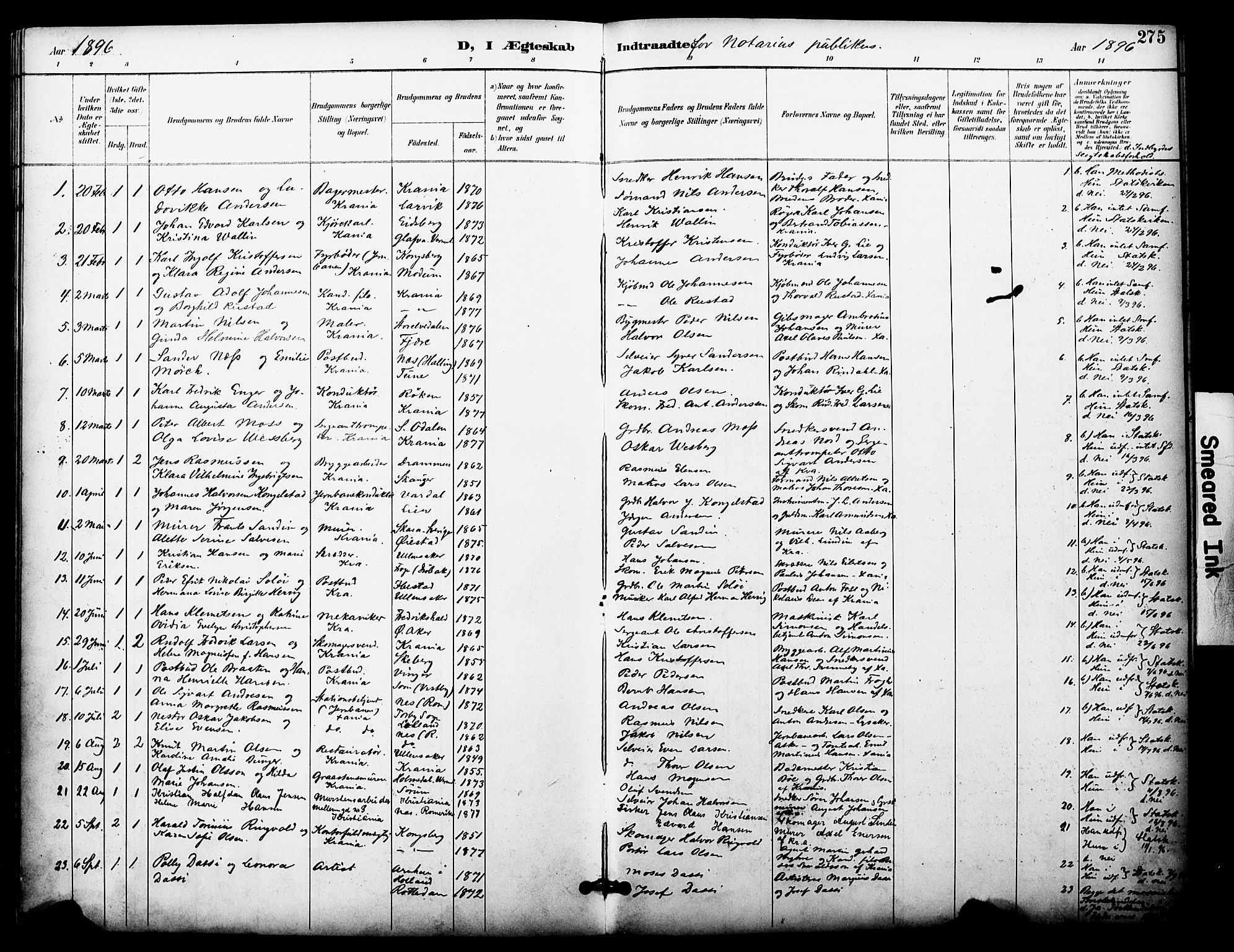 Johannes prestekontor Kirkebøker, SAO/A-10852/F/Fa/L0006: Parish register (official) no. 6, 1893-1906, p. 275