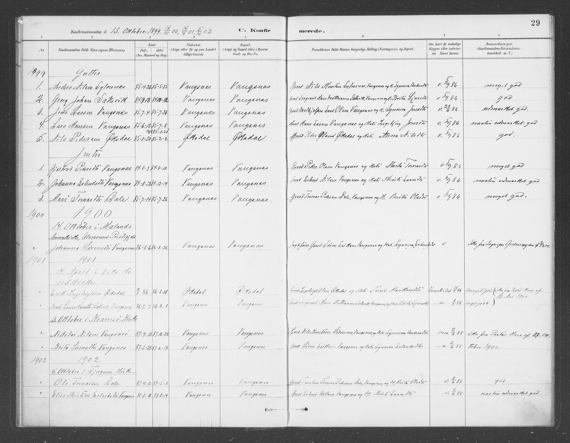 Balestrand sokneprestembete, AV/SAB-A-79601/H/Haa/Haae/L0001: Parish register (official) no. E  1, 1889-1909, p. 29