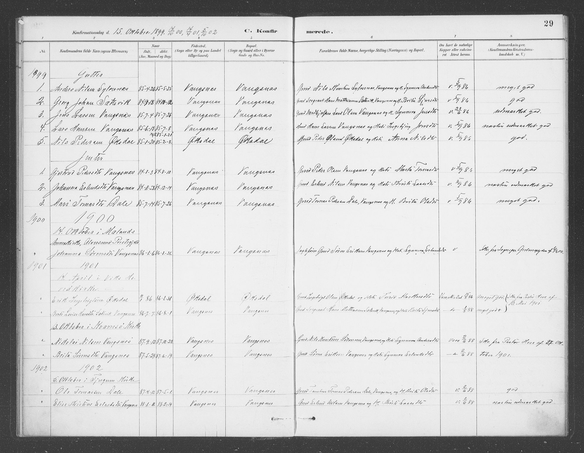 Balestrand sokneprestembete, SAB/A-79601/H/Haa/Haae/L0001: Parish register (official) no. E  1, 1889-1909, p. 29