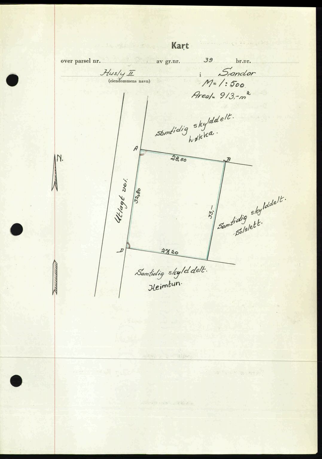 Sandar sorenskriveri, SAKO/A-86/G/Ga/Gaa/L0020: Mortgage book no. A-20, 1949-1950, Diary no: : 3457/1949