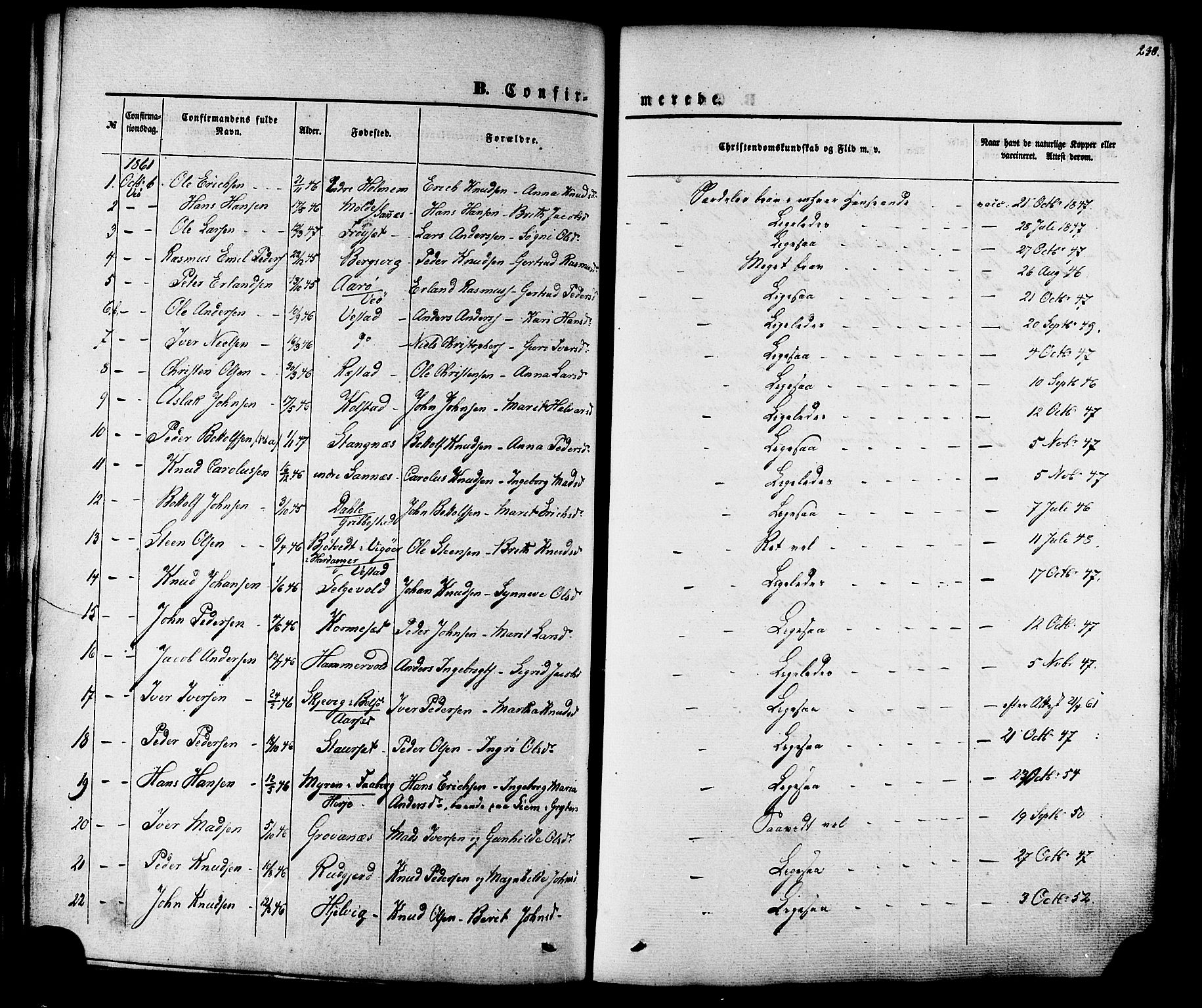 Ministerialprotokoller, klokkerbøker og fødselsregistre - Møre og Romsdal, AV/SAT-A-1454/547/L0603: Parish register (official) no. 547A05, 1846-1877, p. 230