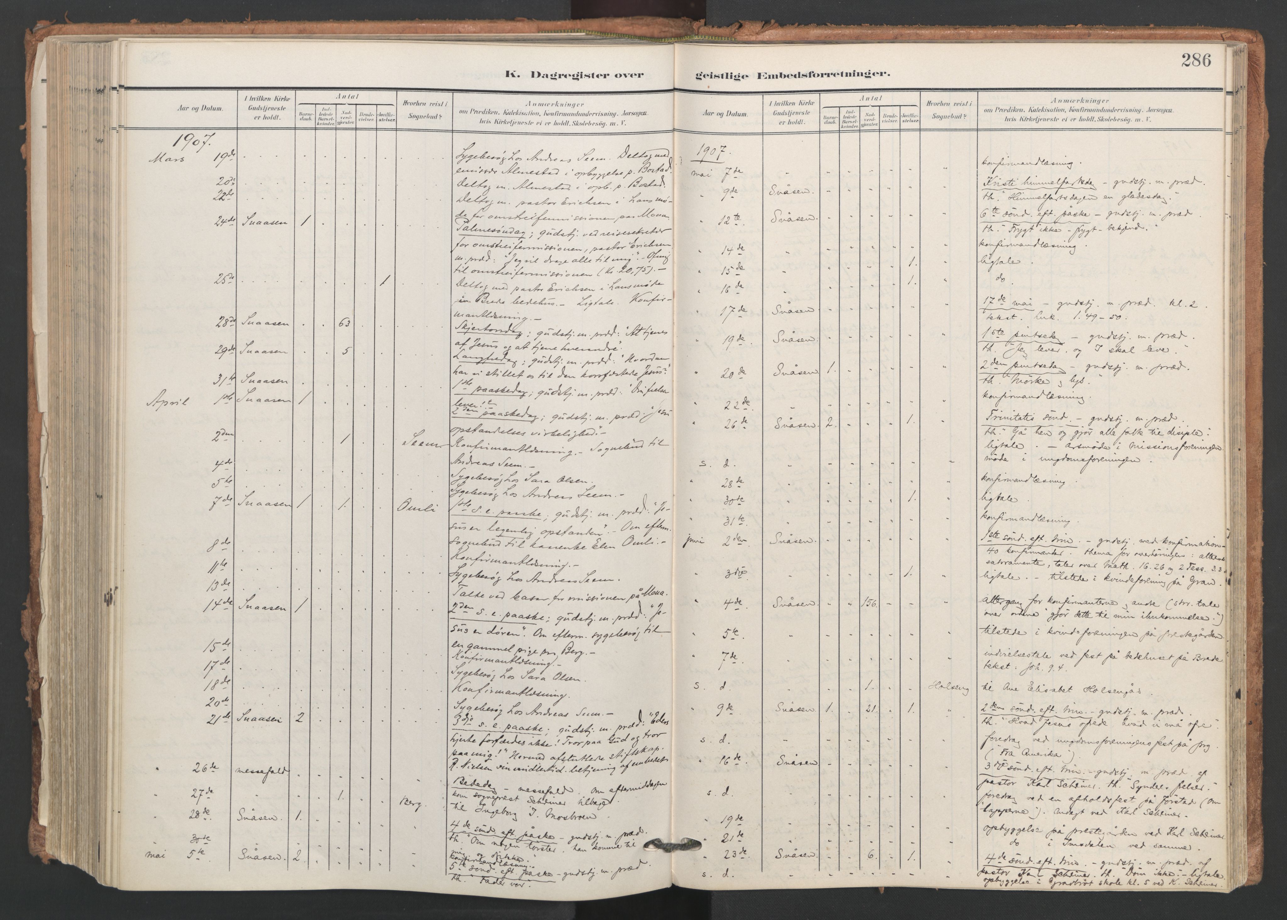 Ministerialprotokoller, klokkerbøker og fødselsregistre - Nord-Trøndelag, SAT/A-1458/749/L0477: Parish register (official) no. 749A11, 1902-1927, p. 286
