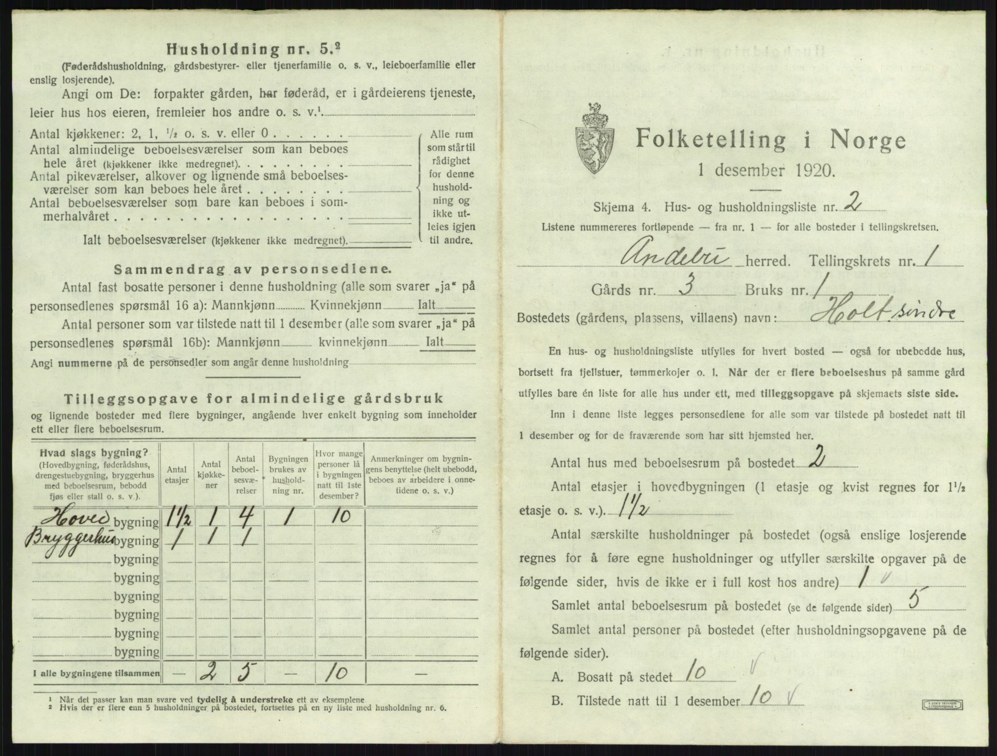 SAKO, 1920 census for Andebu, 1920, p. 79