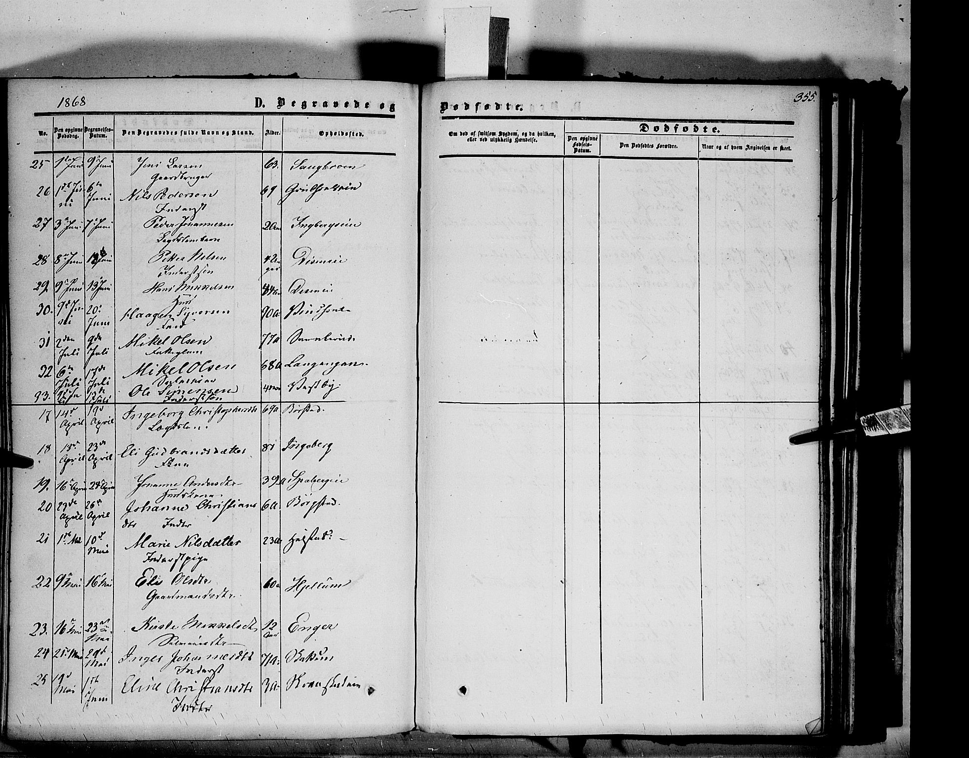 Vang prestekontor, Hedmark, AV/SAH-PREST-008/H/Ha/Haa/L0012: Parish register (official) no. 12, 1855-1870, p. 355