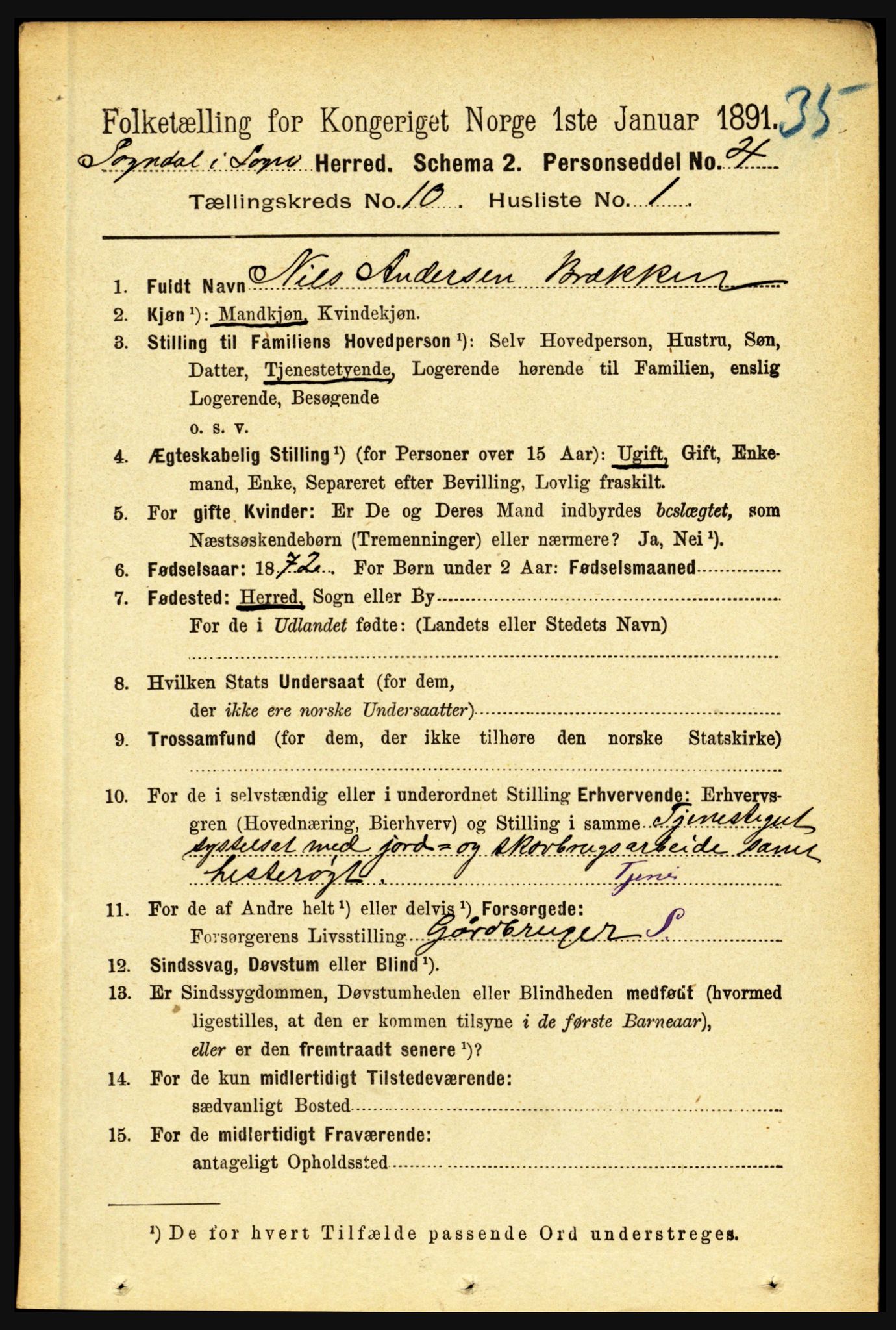 RA, 1891 census for 1420 Sogndal, 1891, p. 3959