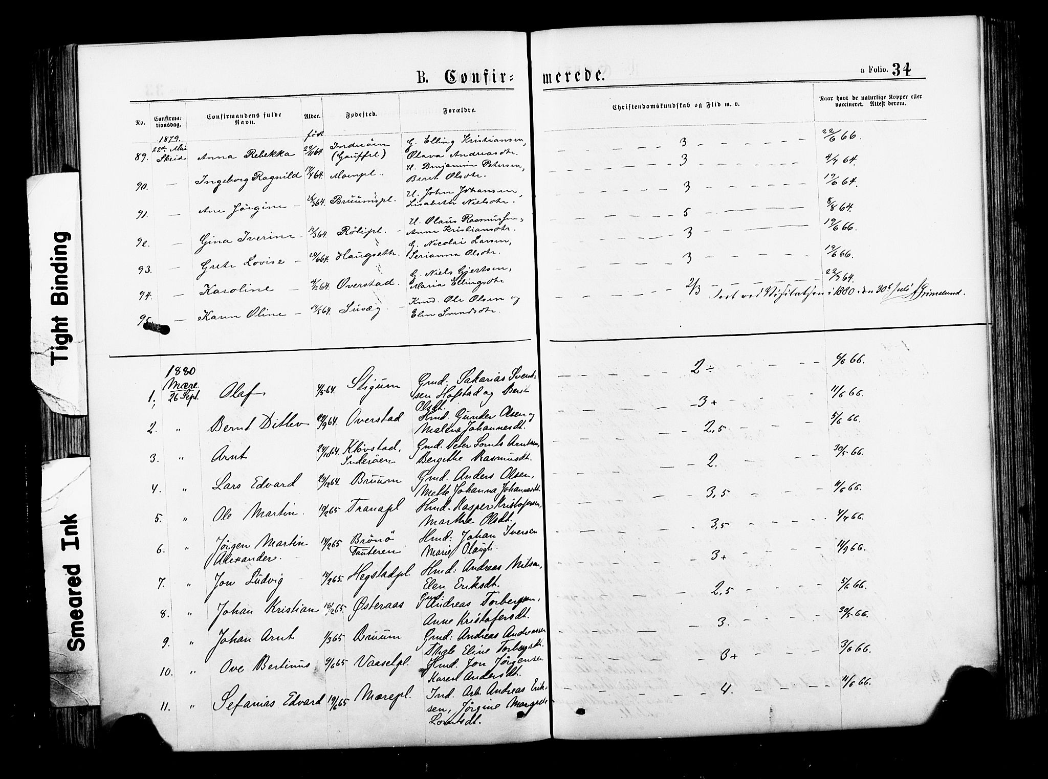 Ministerialprotokoller, klokkerbøker og fødselsregistre - Nord-Trøndelag, AV/SAT-A-1458/735/L0348: Parish register (official) no. 735A09 /1, 1873-1883, p. 34