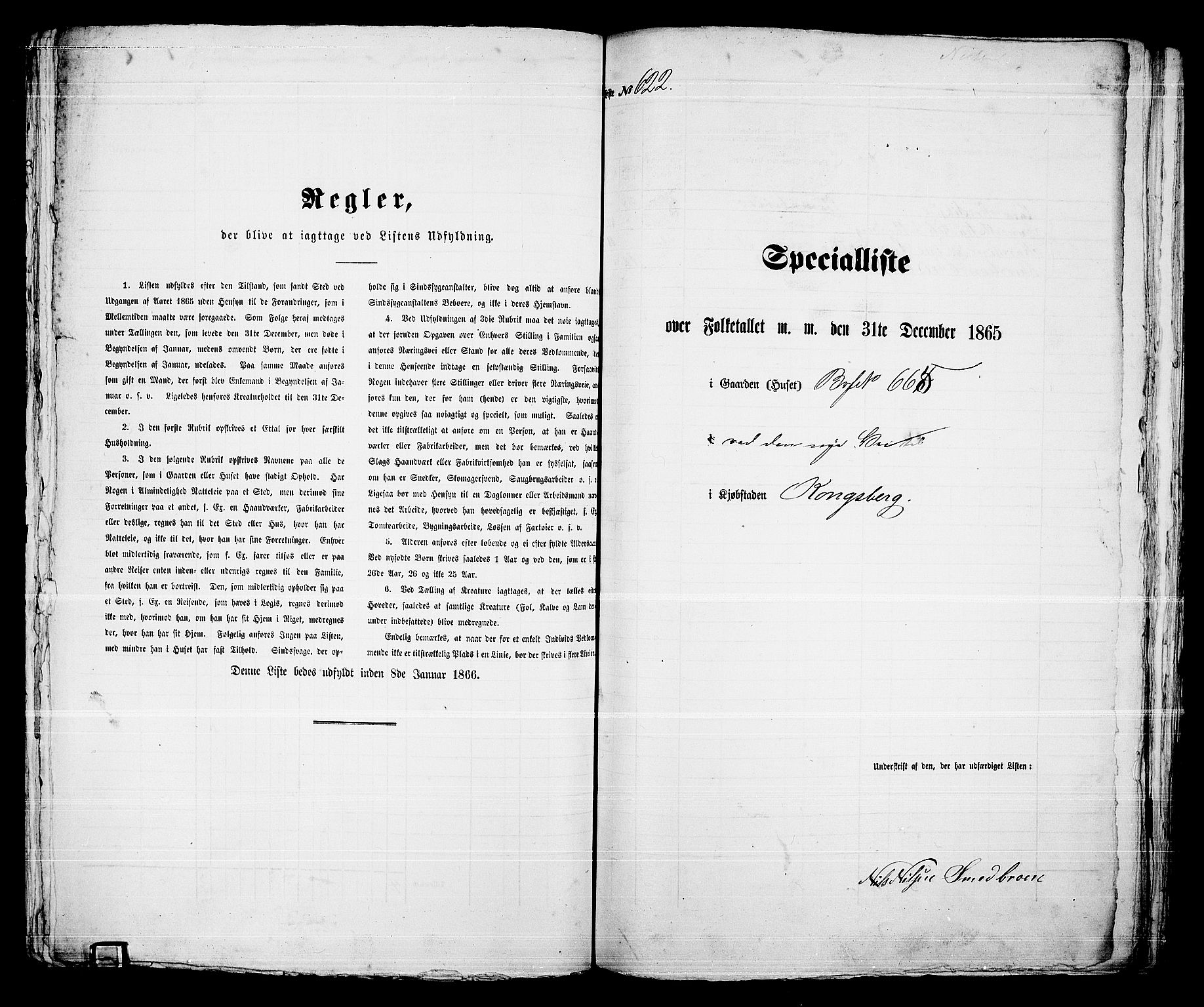 RA, 1865 census for Kongsberg/Kongsberg, 1865, p. 1266