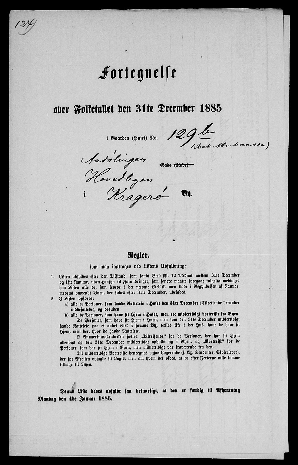 SAKO, 1885 census for 0801 Kragerø, 1885, p. 1282