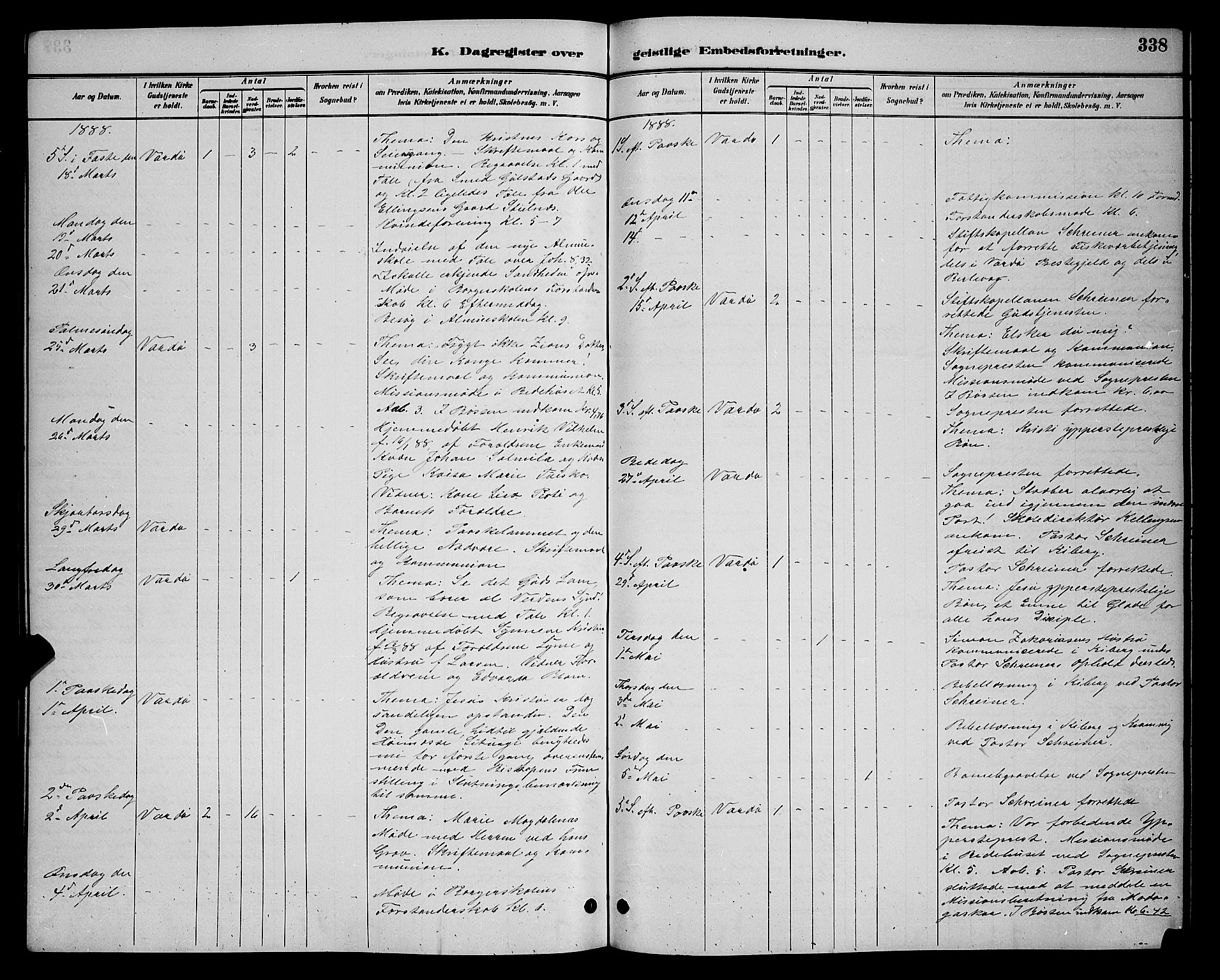 Vardø sokneprestkontor, AV/SATØ-S-1332/H/Hb/L0005klokker: Parish register (copy) no. 5, 1887-1892, p. 338