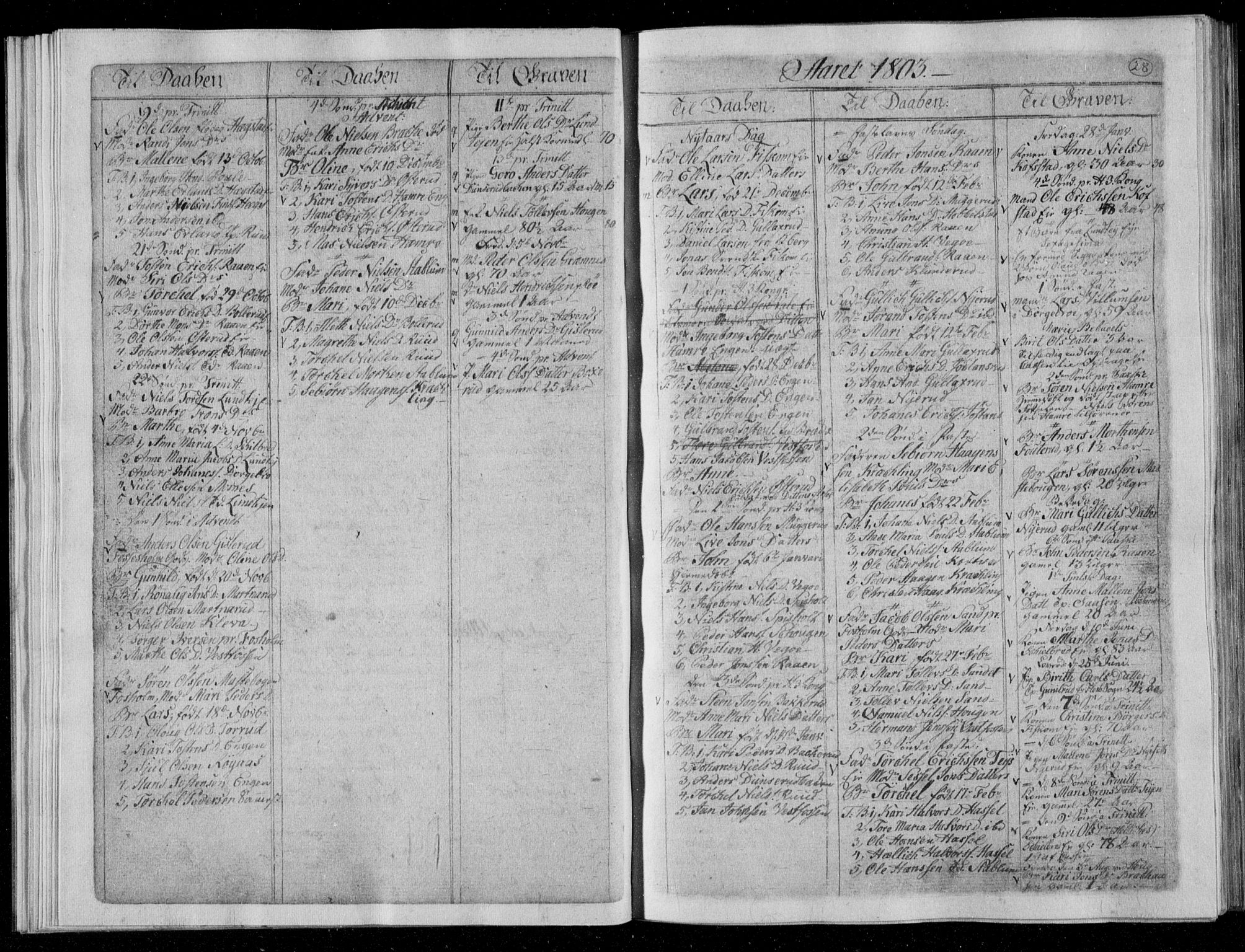 Fiskum kirkebøker, AV/SAKO-A-15/G/Ga/L0002: Parish register (copy) no. 2, 1794-1850, p. 28