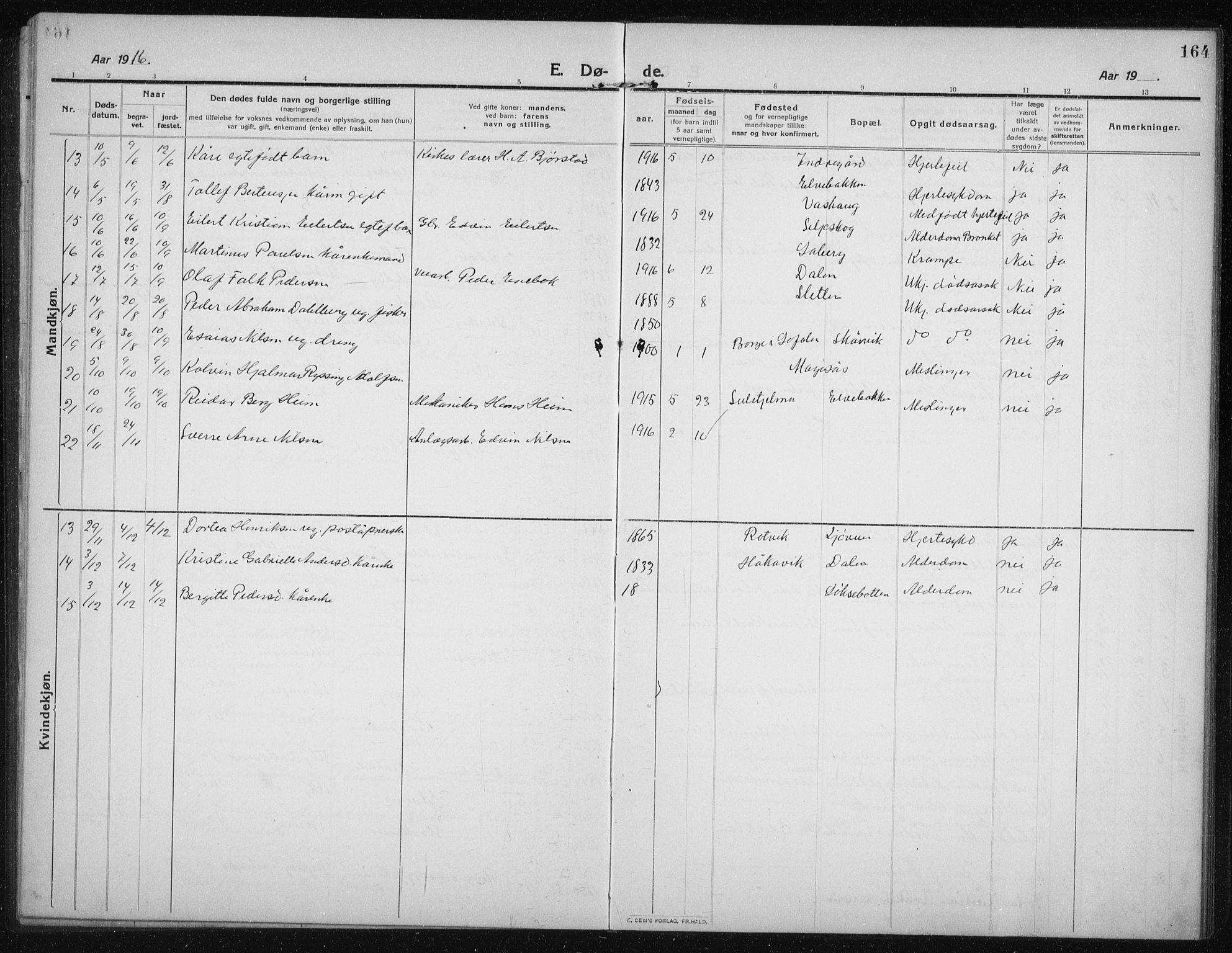Salangen sokneprestembete, SATØ/S-1324/H/Ha/L0005klokker: Parish register (copy) no. 5, 1918-1937, p. 164