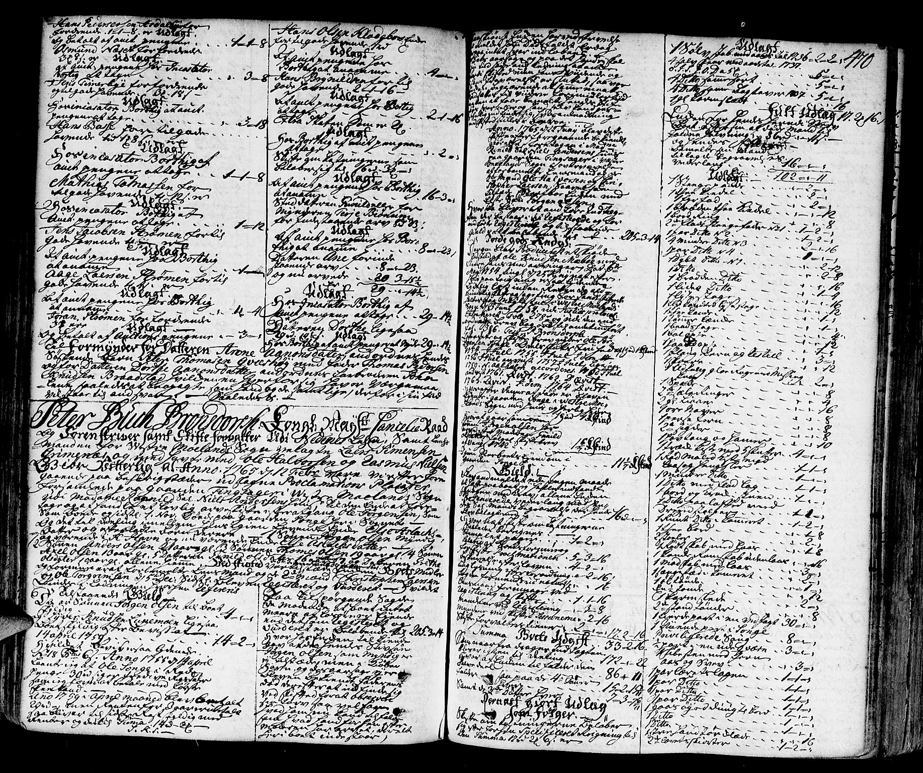 Nedenes sorenskriveri før 1824, SAK/1221-0007/H/Hc/L0030: Skifteprotokoll med register nr 21a, 1763-1767, p. 469b-470a