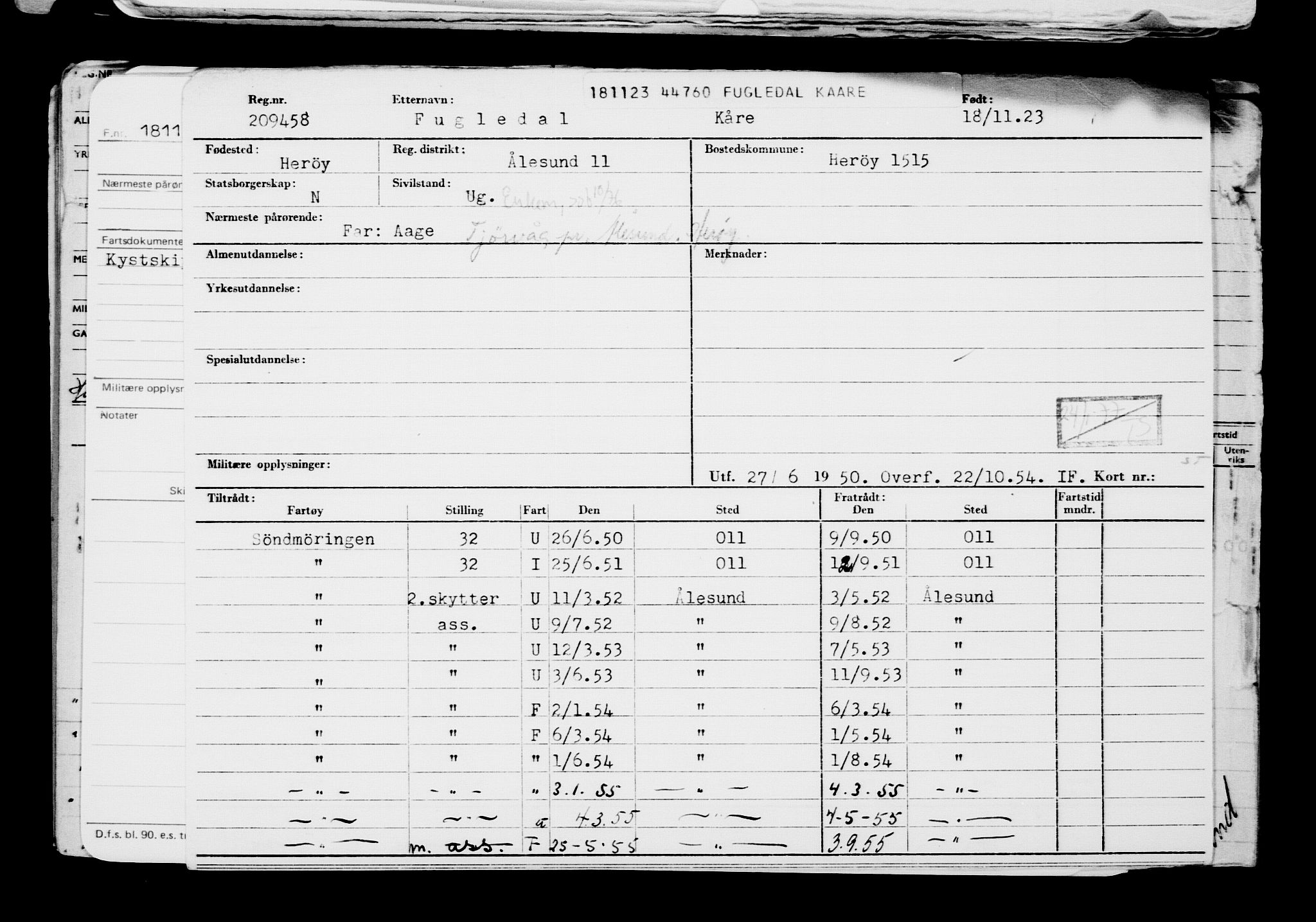 Direktoratet for sjømenn, AV/RA-S-3545/G/Gb/L0225: Hovedkort, 1923, p. 78