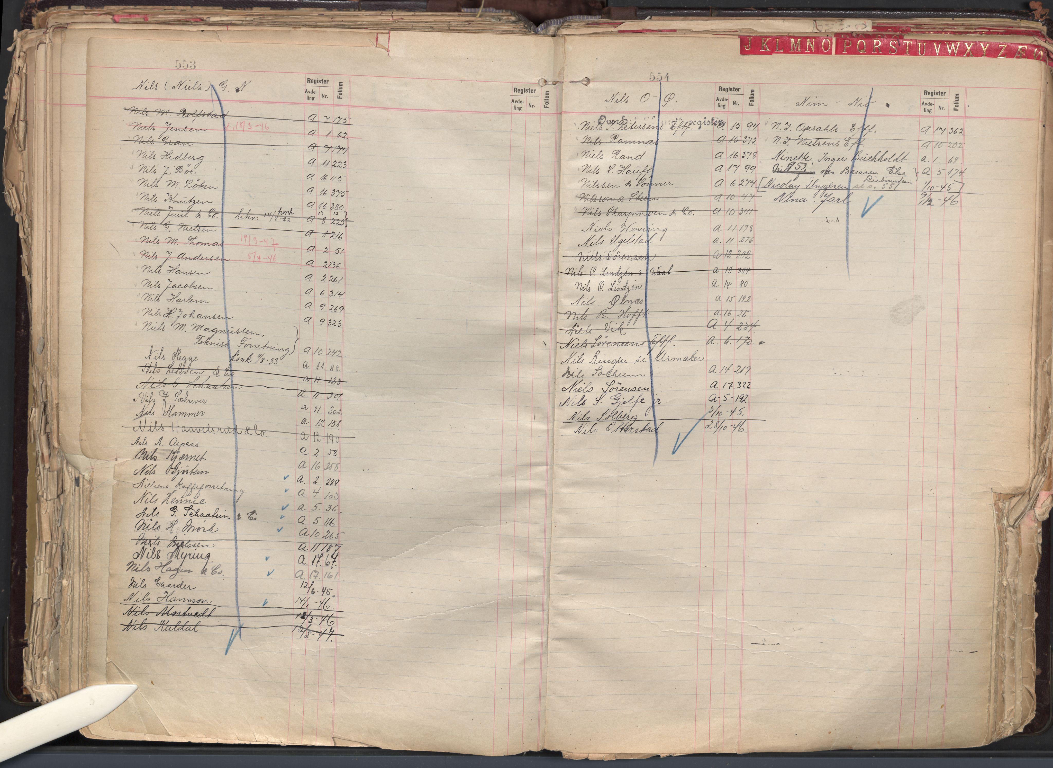 Oslo byfogd avd. II, AV/SAO-A-10942/G/Ga/Gaa/L0004: Firmaregister: A 1-17, ansvarlige firmaer, p. 553-554