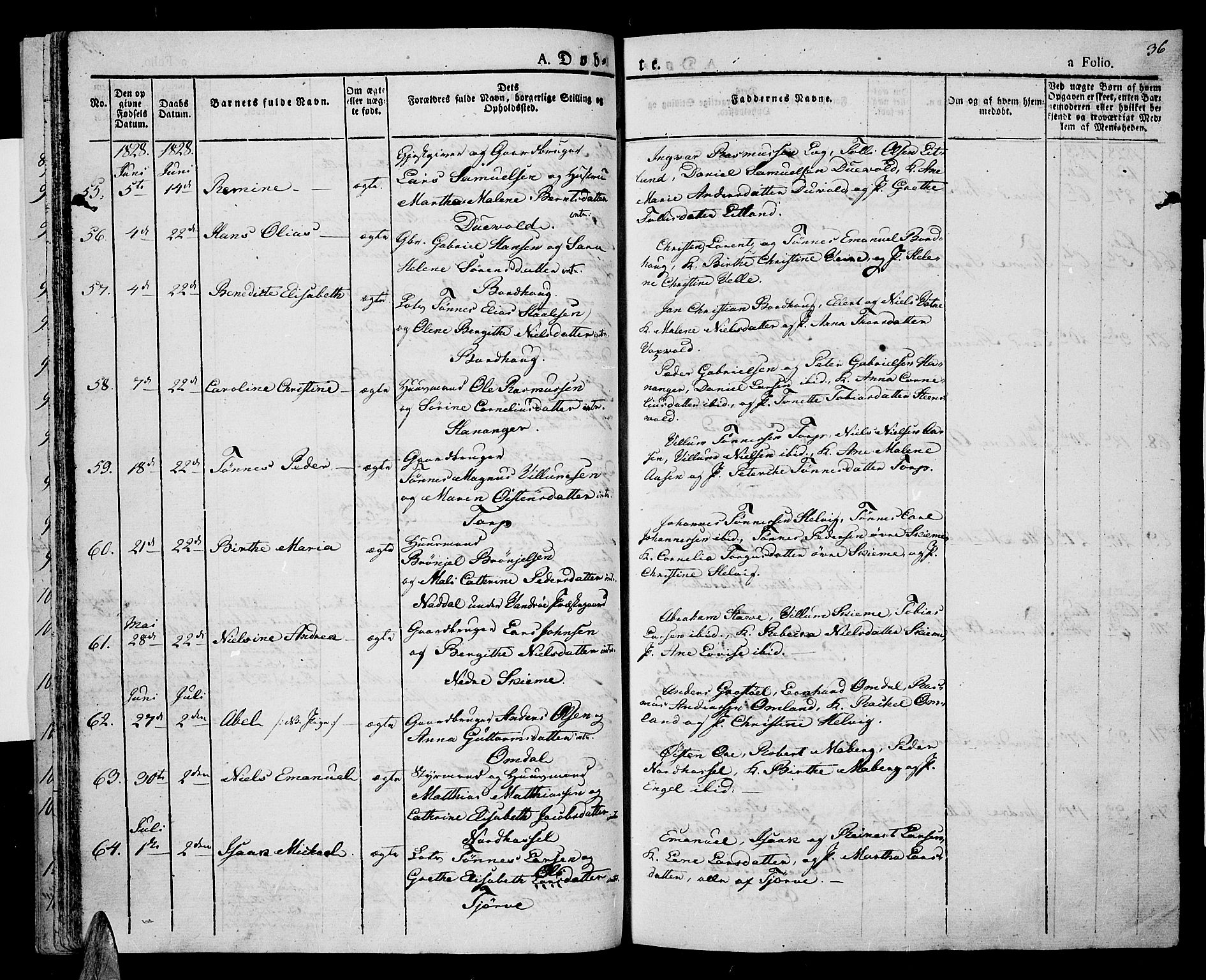 Lista sokneprestkontor, AV/SAK-1111-0027/F/Fa/L0008: Parish register (official) no. A 8, 1823-1835, p. 36