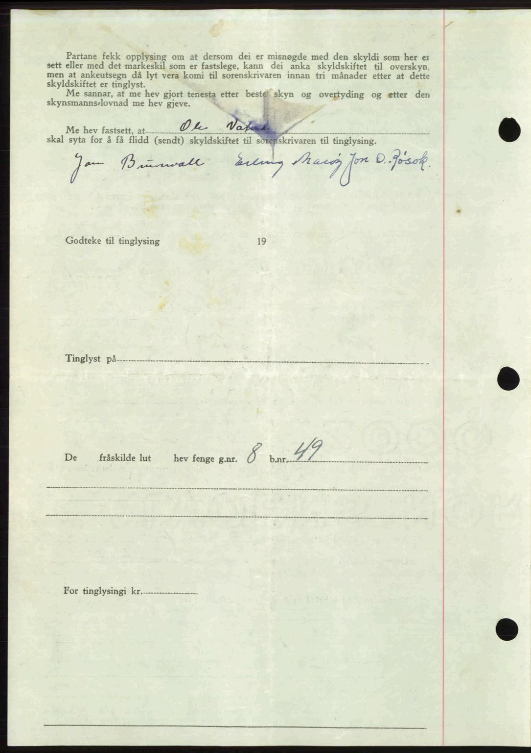 Romsdal sorenskriveri, AV/SAT-A-4149/1/2/2C: Mortgage book no. A22, 1947-1947, Diary no: : 379/1947