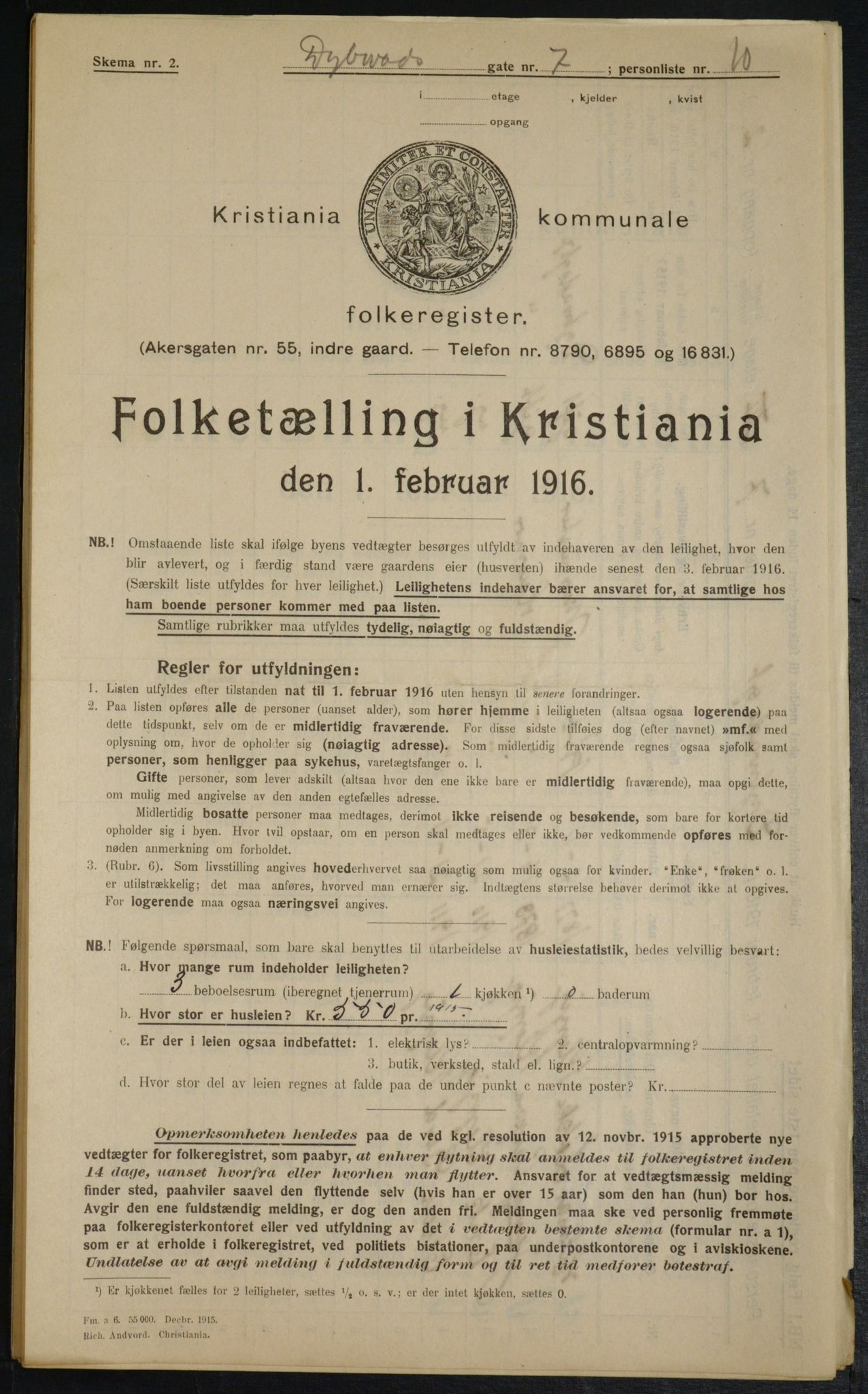 OBA, Municipal Census 1916 for Kristiania, 1916, p. 17593