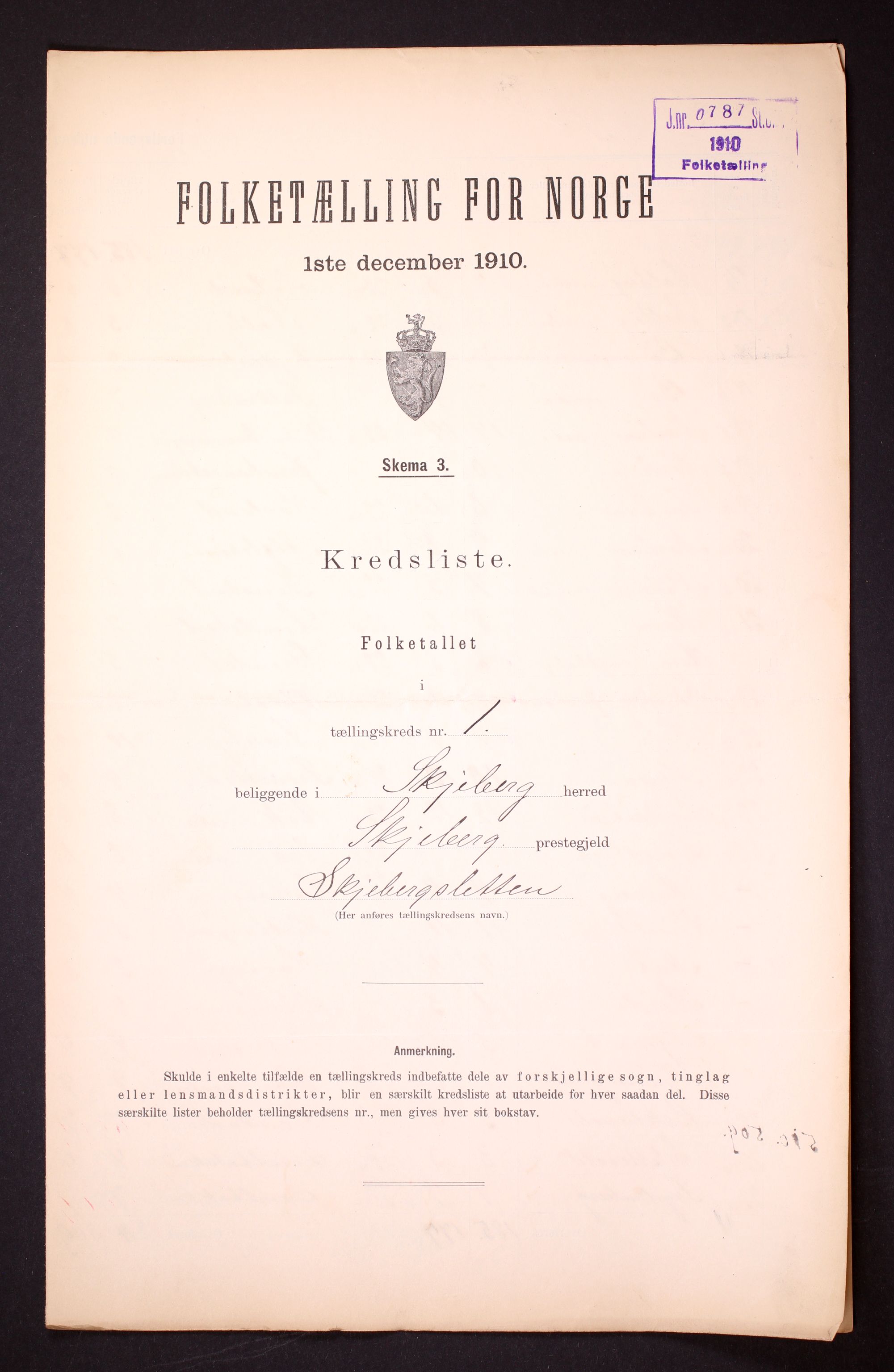 RA, 1910 census for Skjeberg, 1910, p. 4