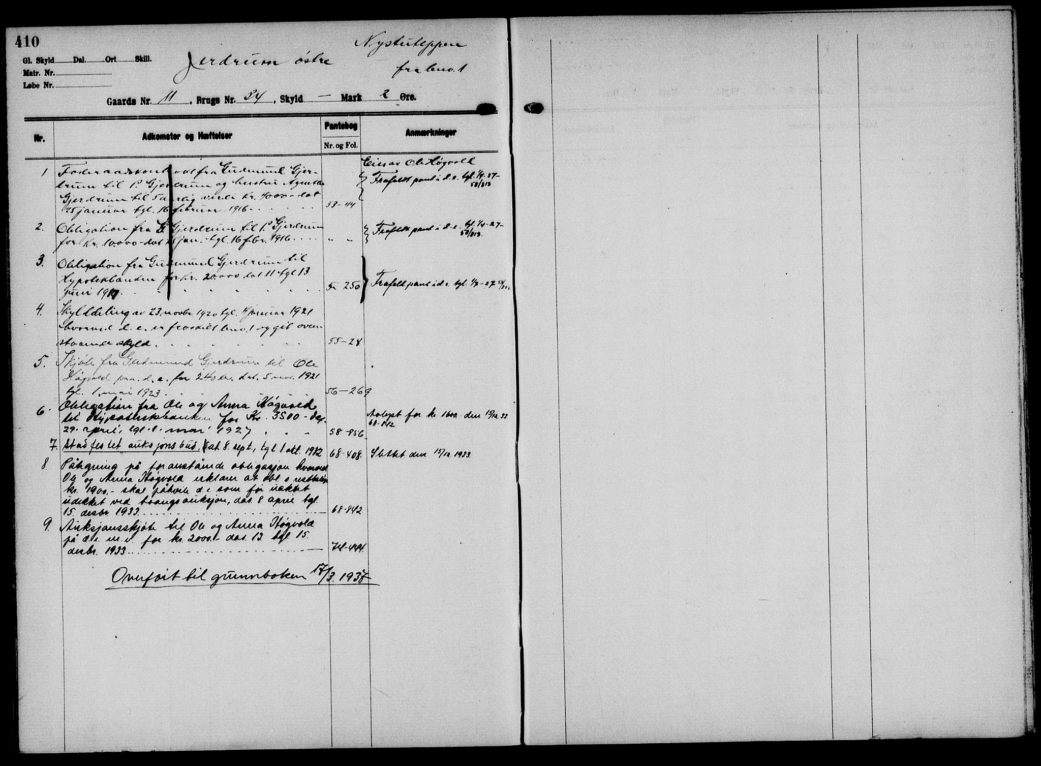 Solør tingrett, AV/SAH-TING-008/H/Ha/Hak/L0001: Mortgage register no. I, 1900-1935, p. 410