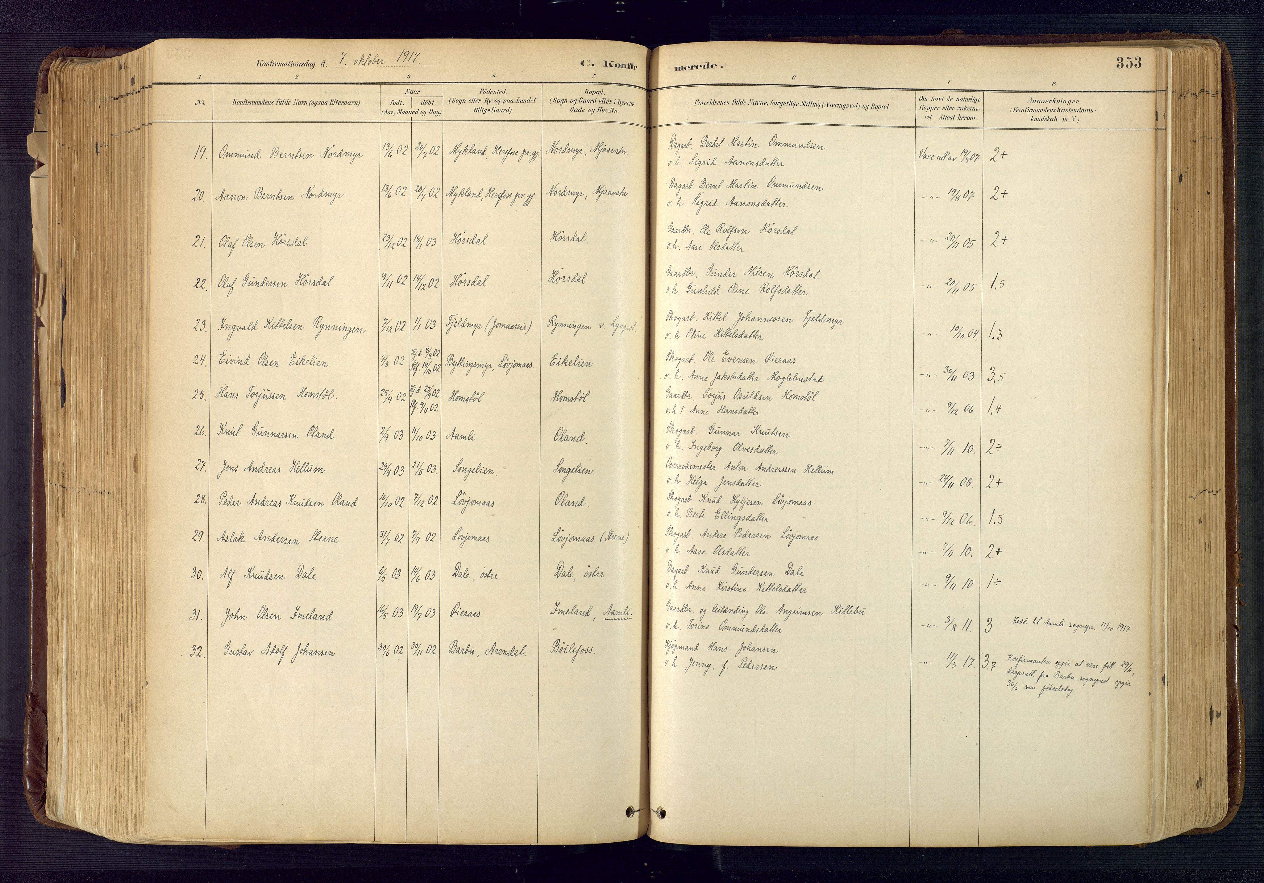 Froland sokneprestkontor, SAK/1111-0013/F/Fa/L0005: Parish register (official) no. A 5, 1882-1921, p. 353